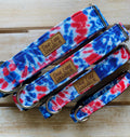 Red White and Blue Tie Dye Dog Collar