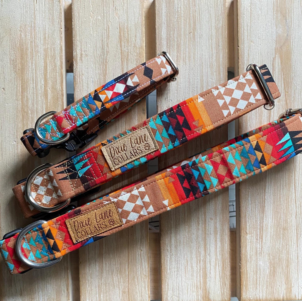 Brown Aztec Western Dog Collar