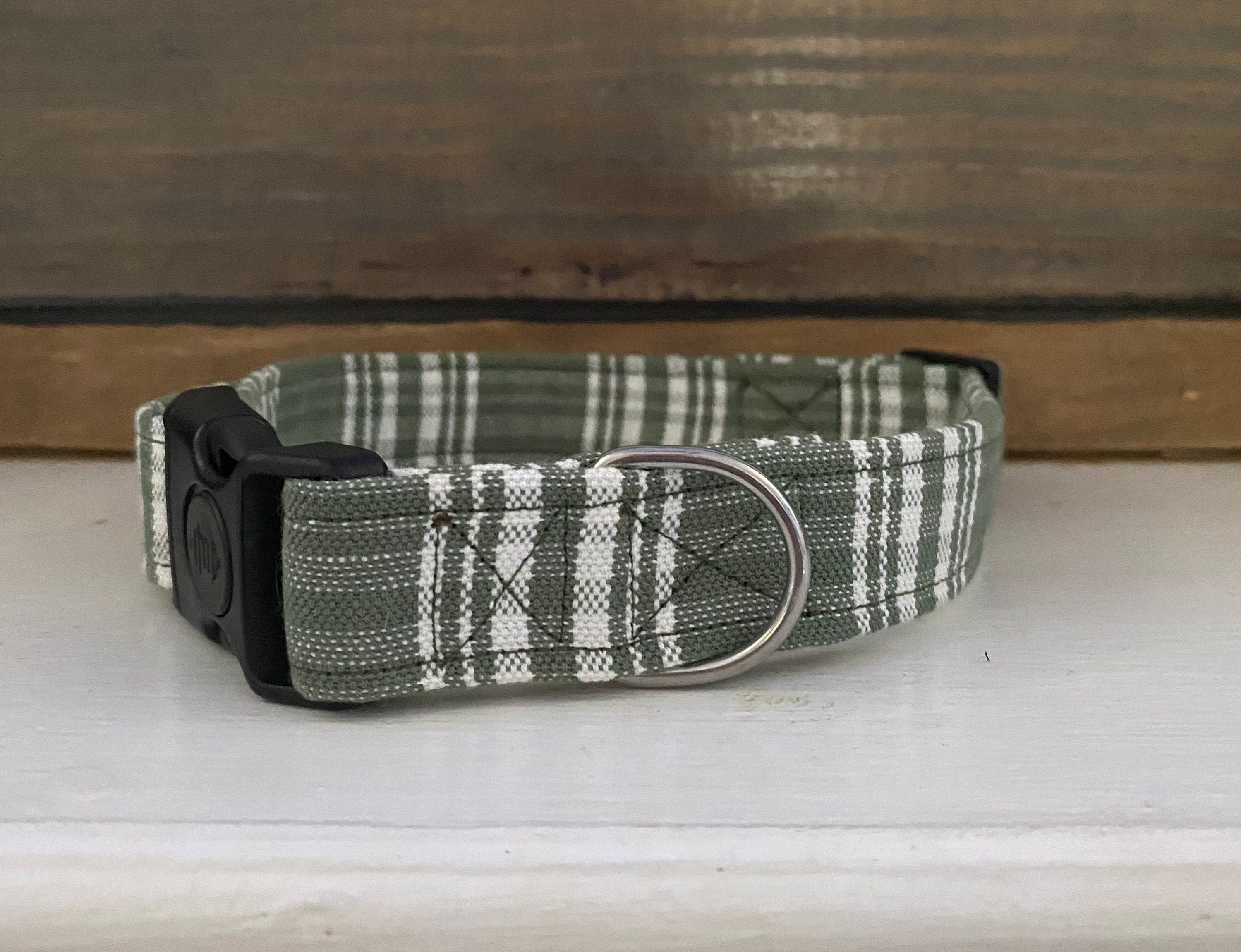 Green Plaid Dog Collar