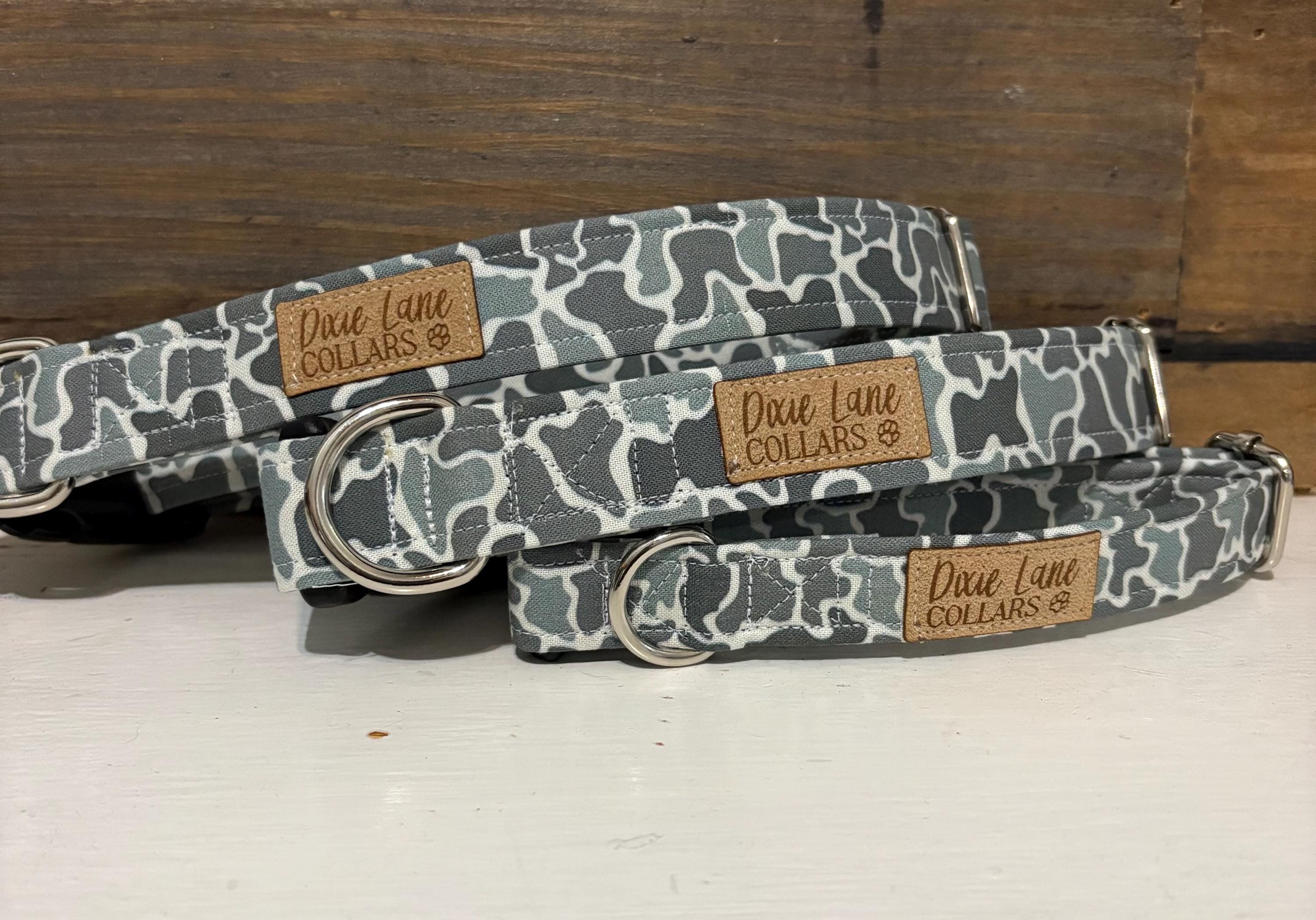 Gray Duck Camo Print Dog Collar
