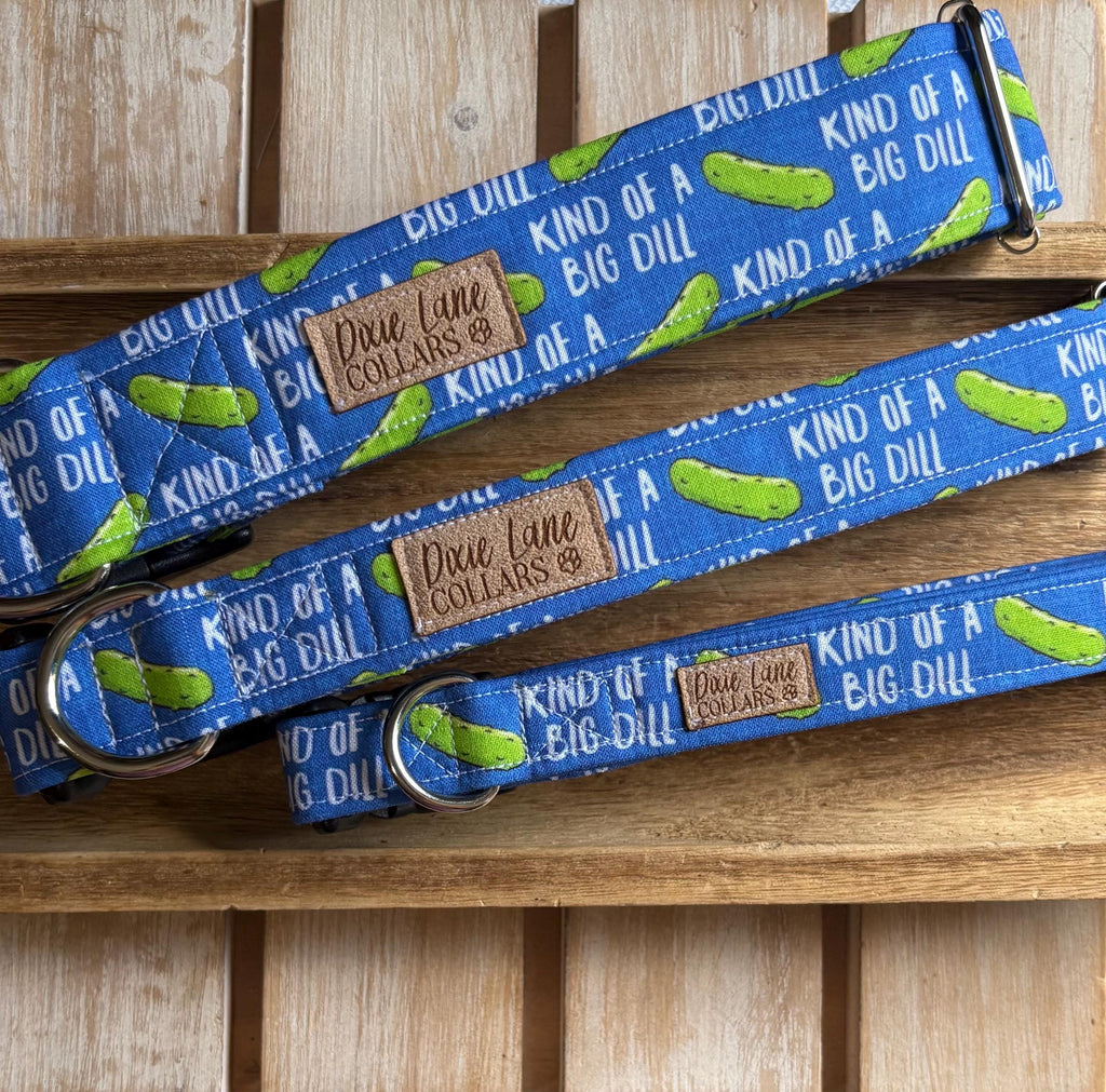 Blue Dill Pickles Dog Collar