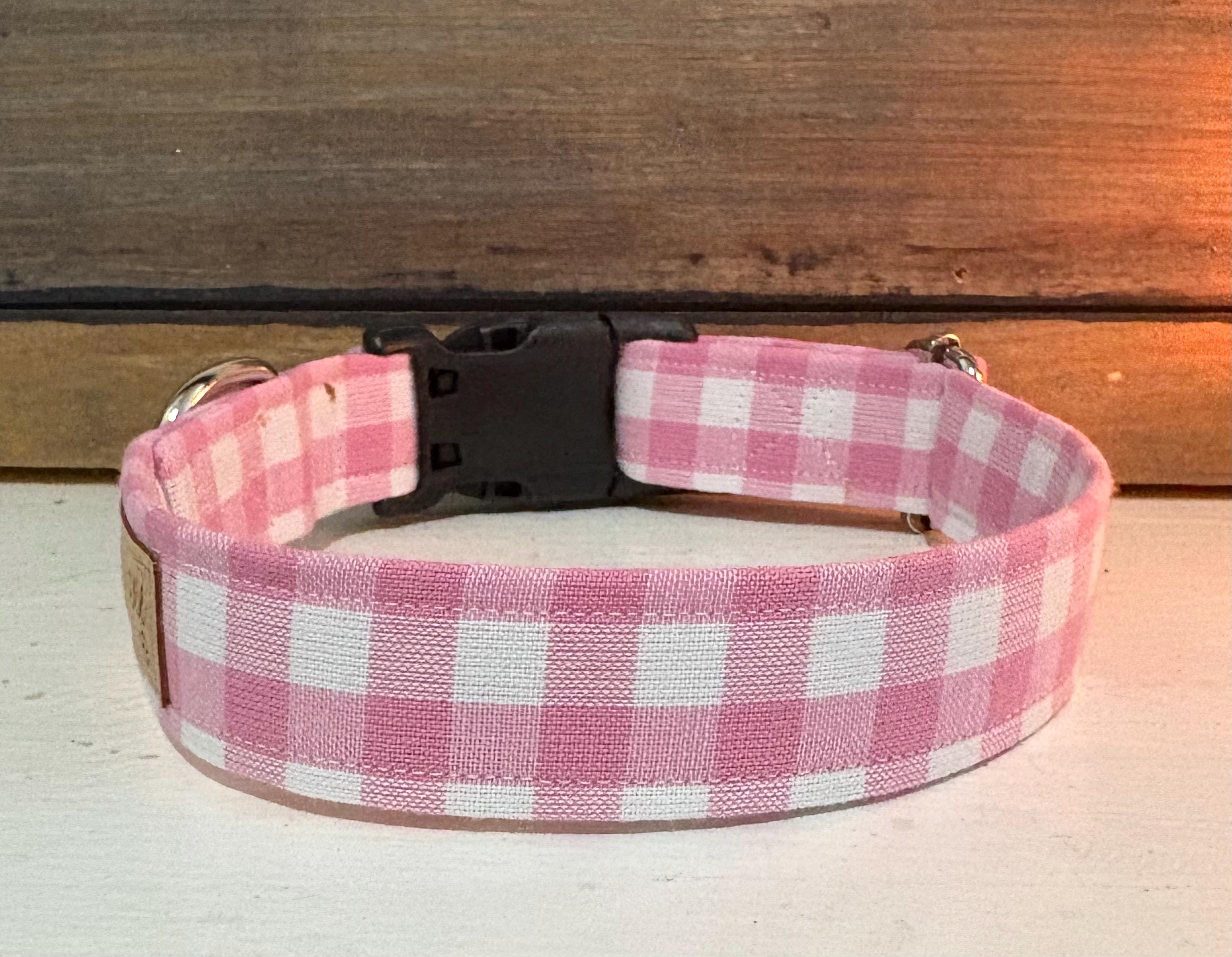 Pink Plaid Dog Collar