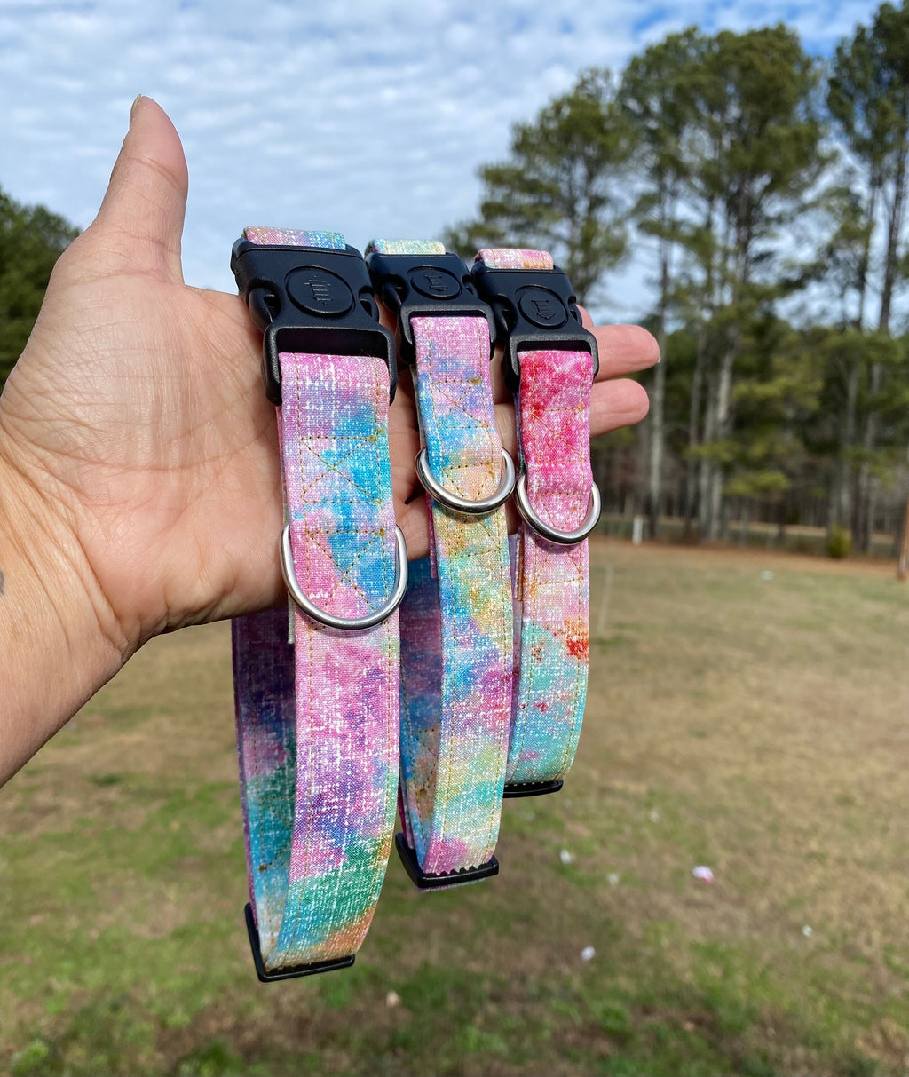 Rainbow Unicorn Tie Dye Dog Collar