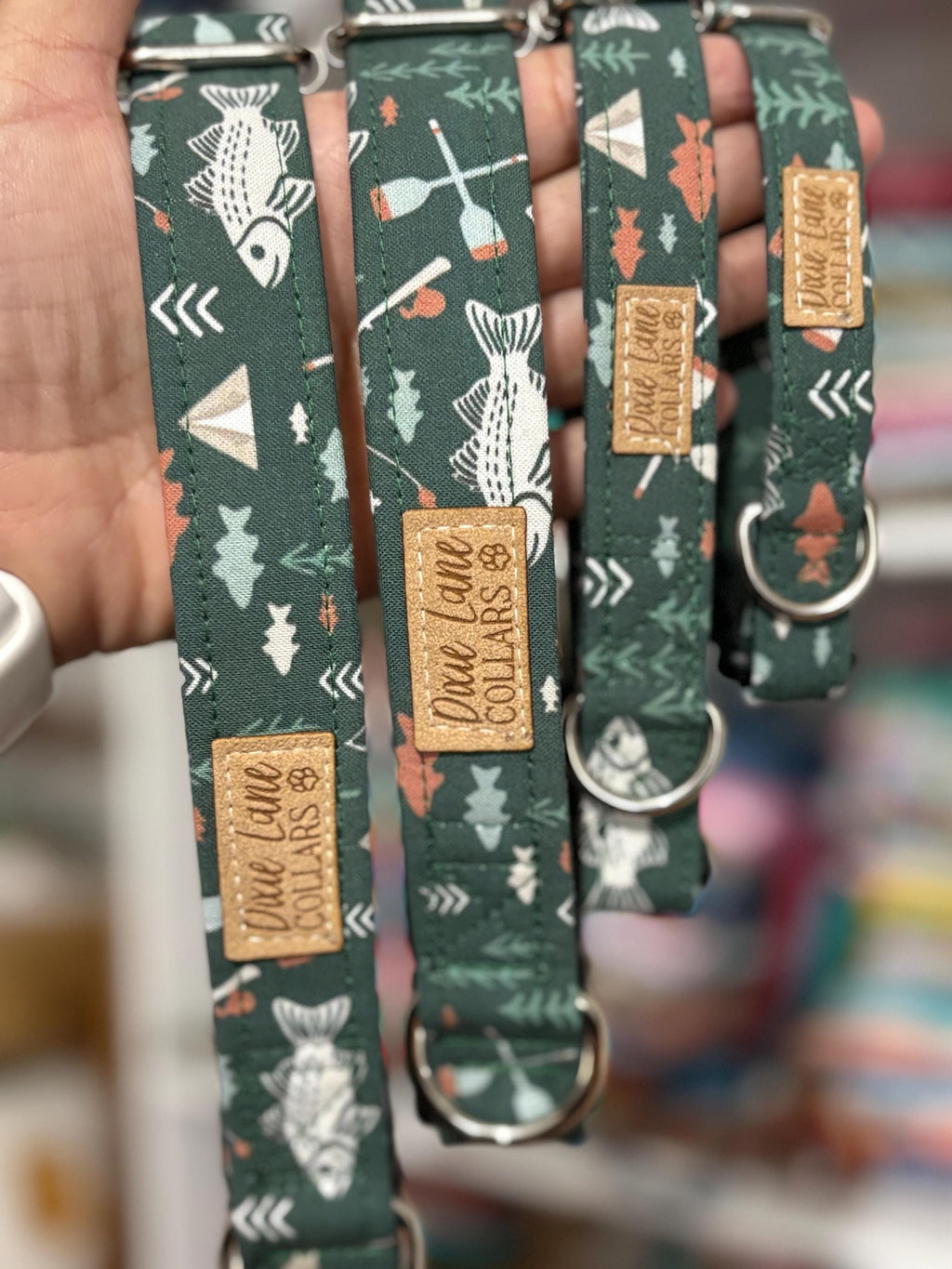 Green Fishing Dog Collar