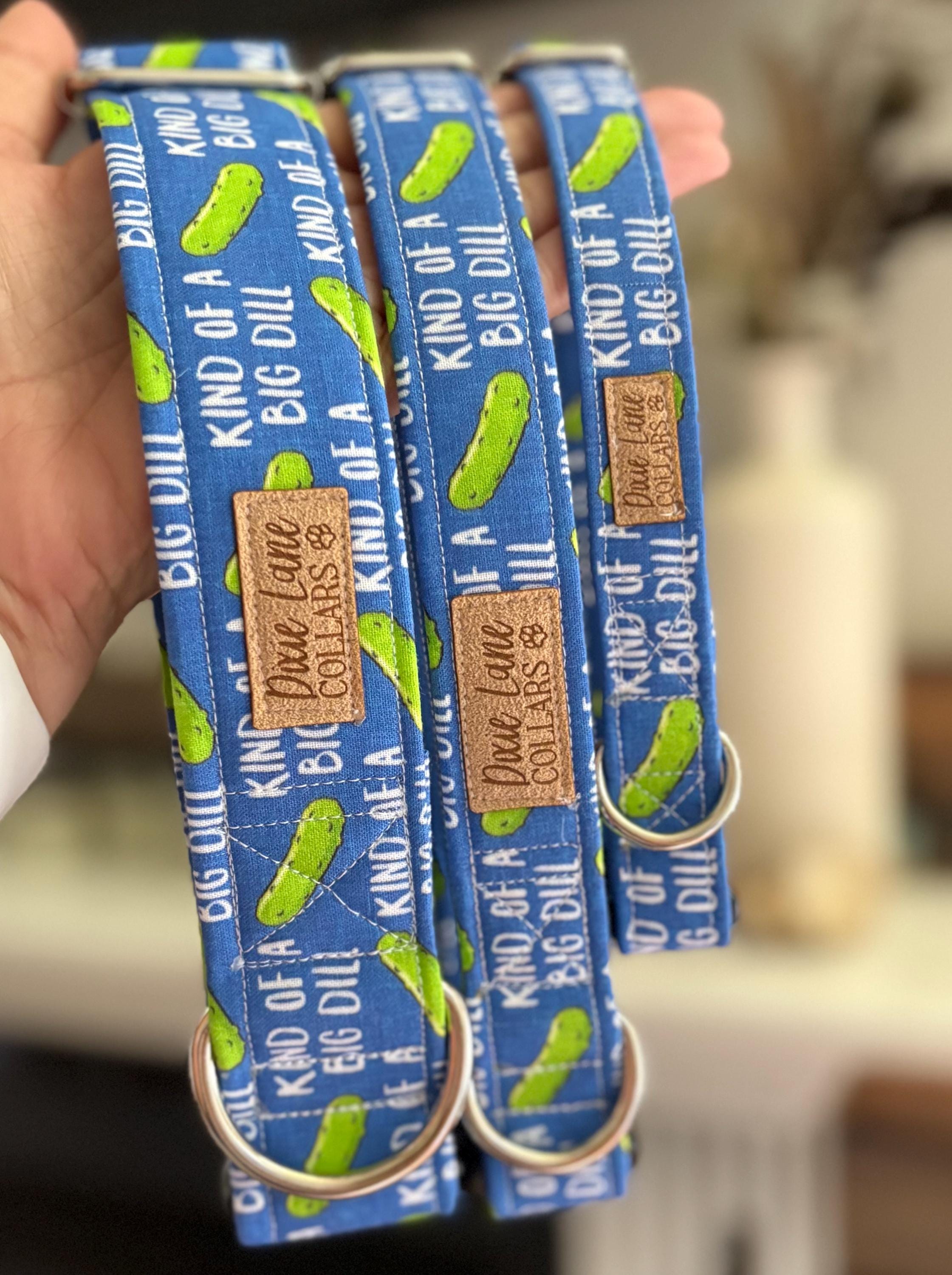 Blue Dill Pickles Dog Collar