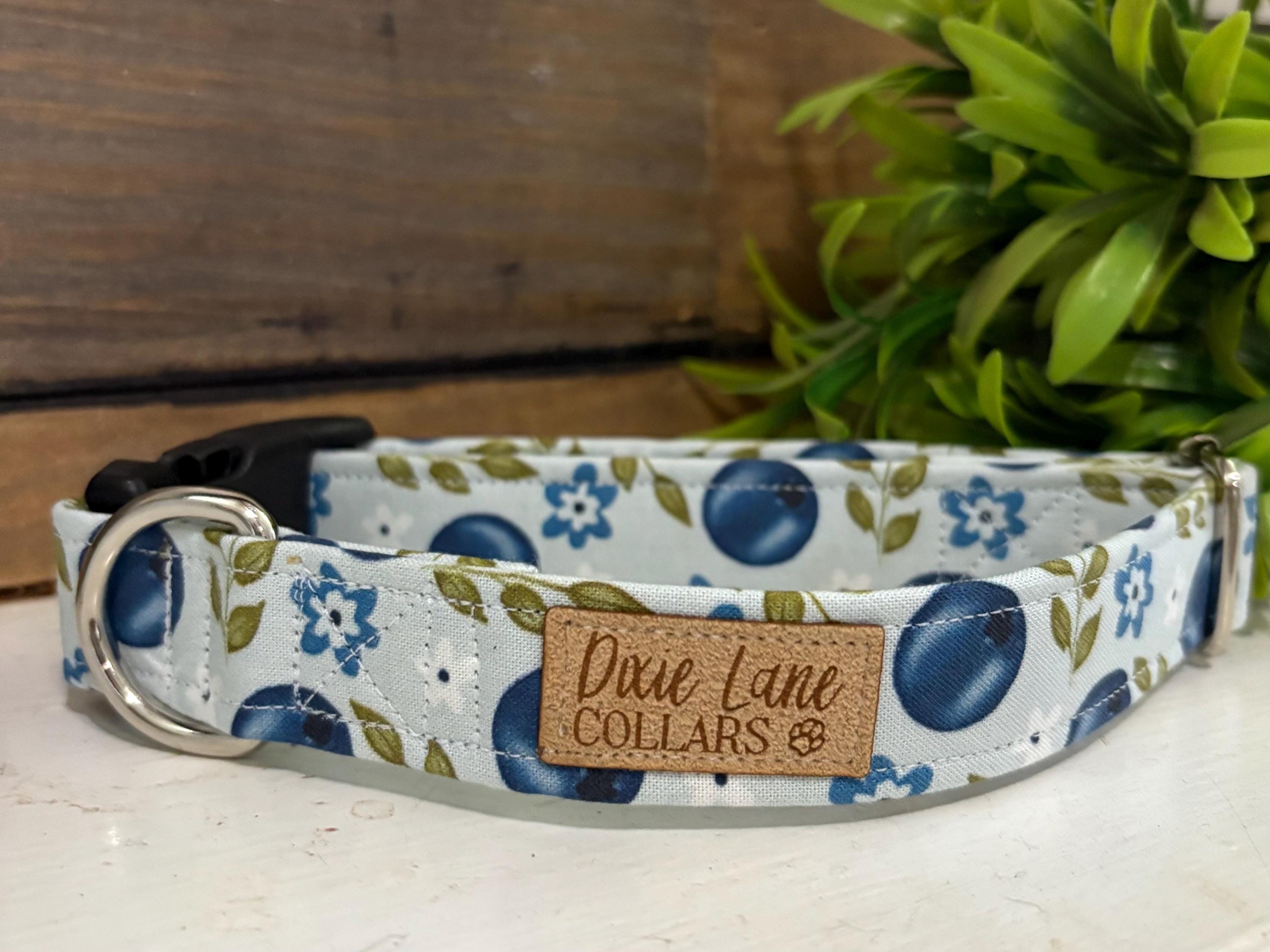 Blueberry Floral Dog Collar