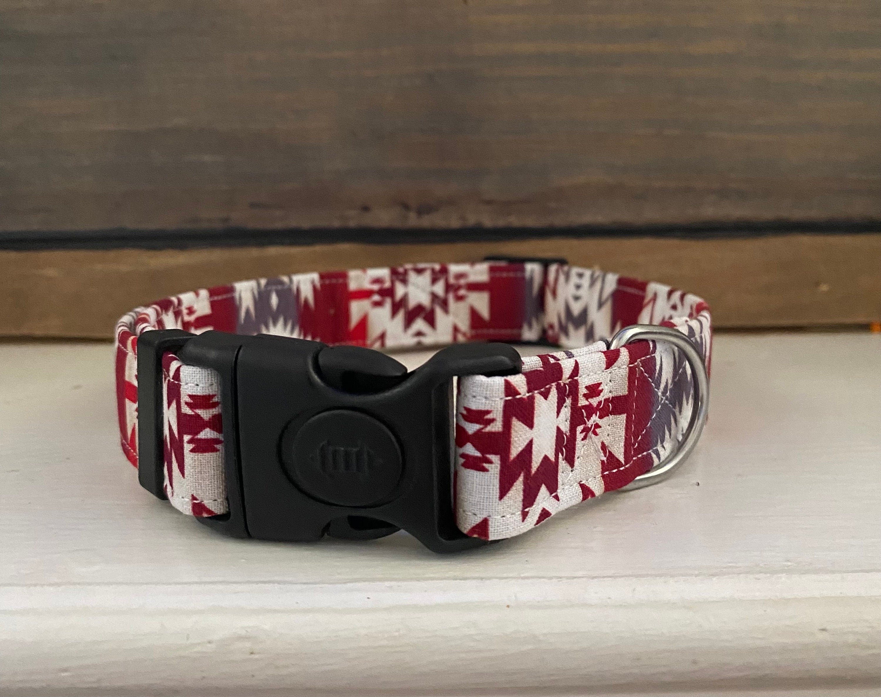 Red Aztec Print Dog Collar