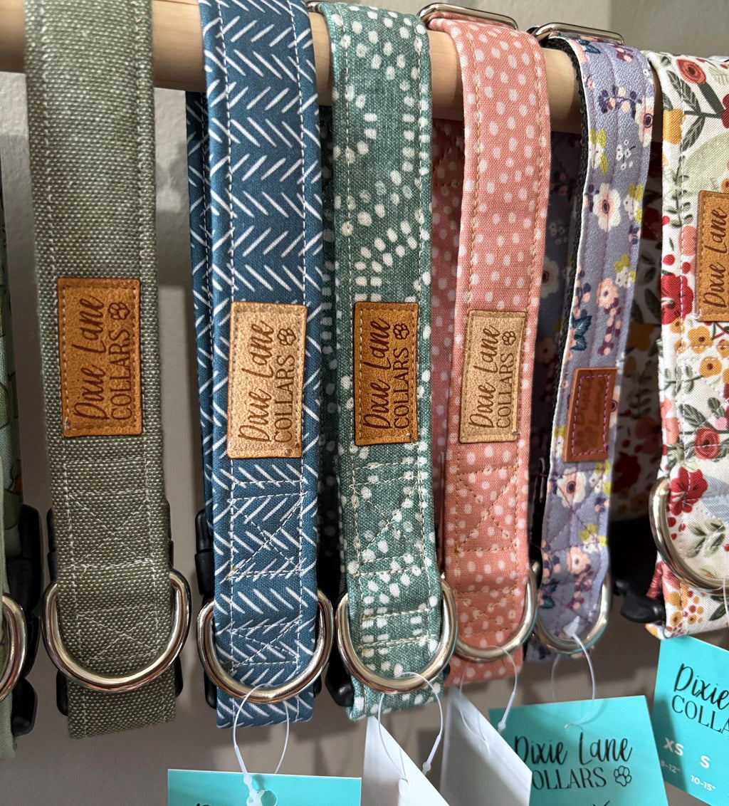 Blue Chevron Boho Dog Collar