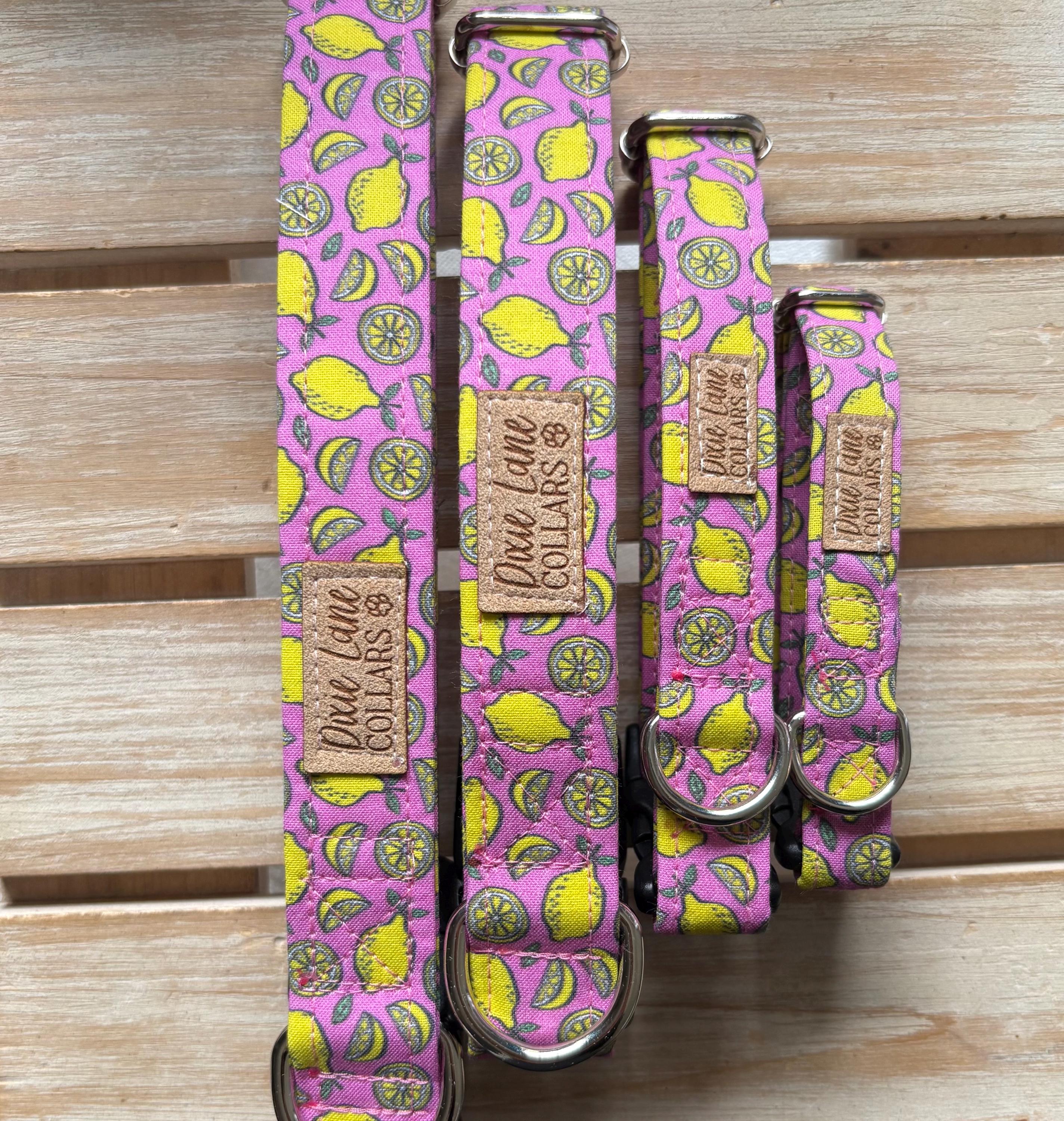 Pink Lemons Dog Collar