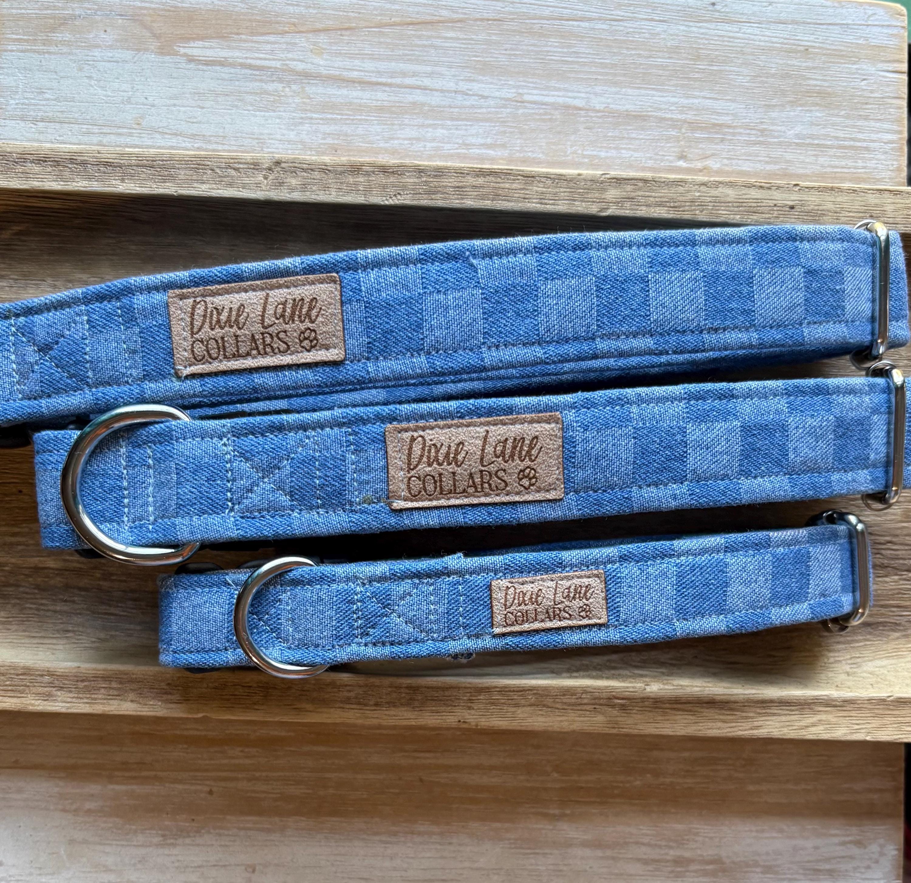 Blue Denim Checker Collar