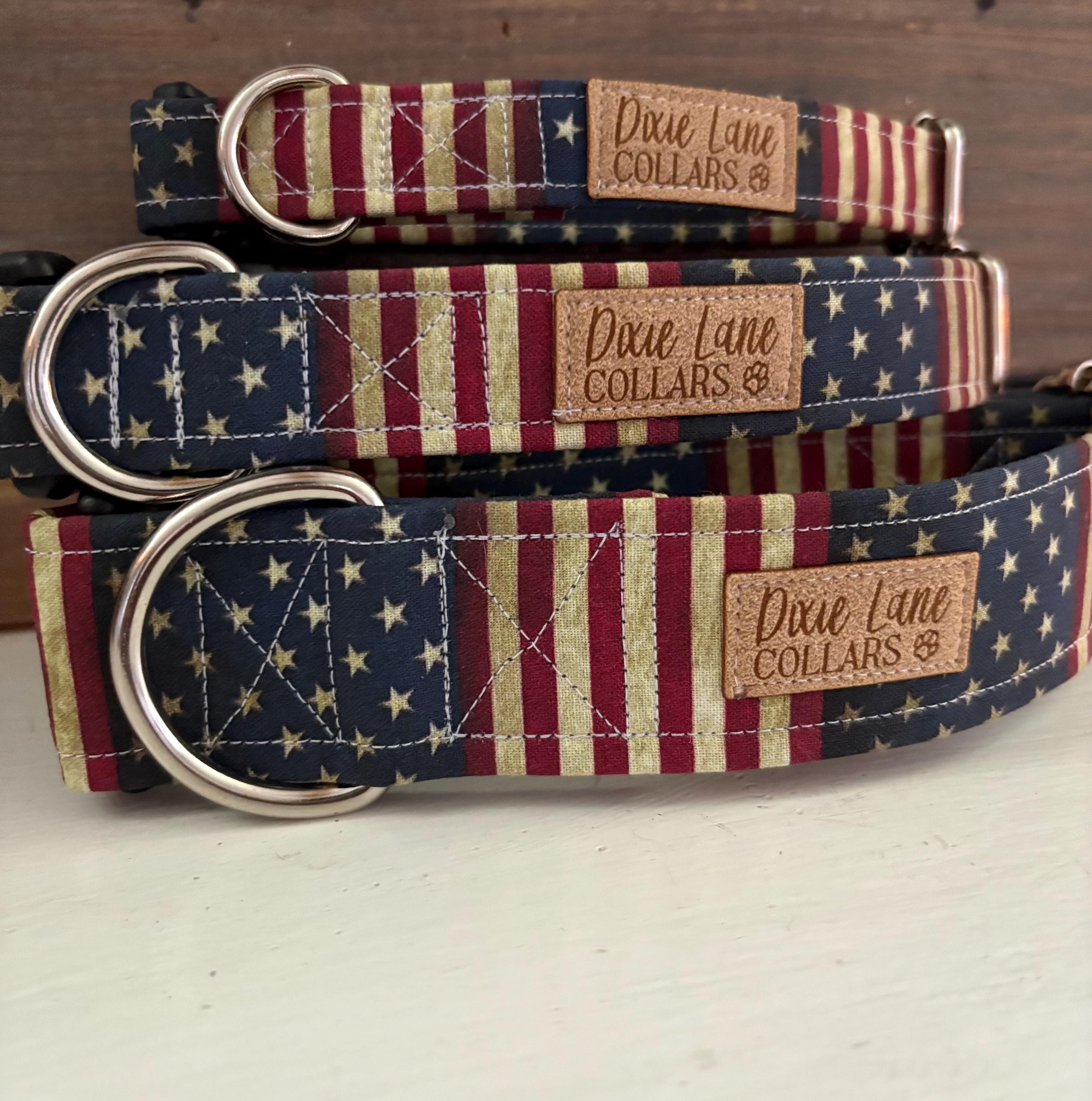 Distressed American Flag Dog Collar