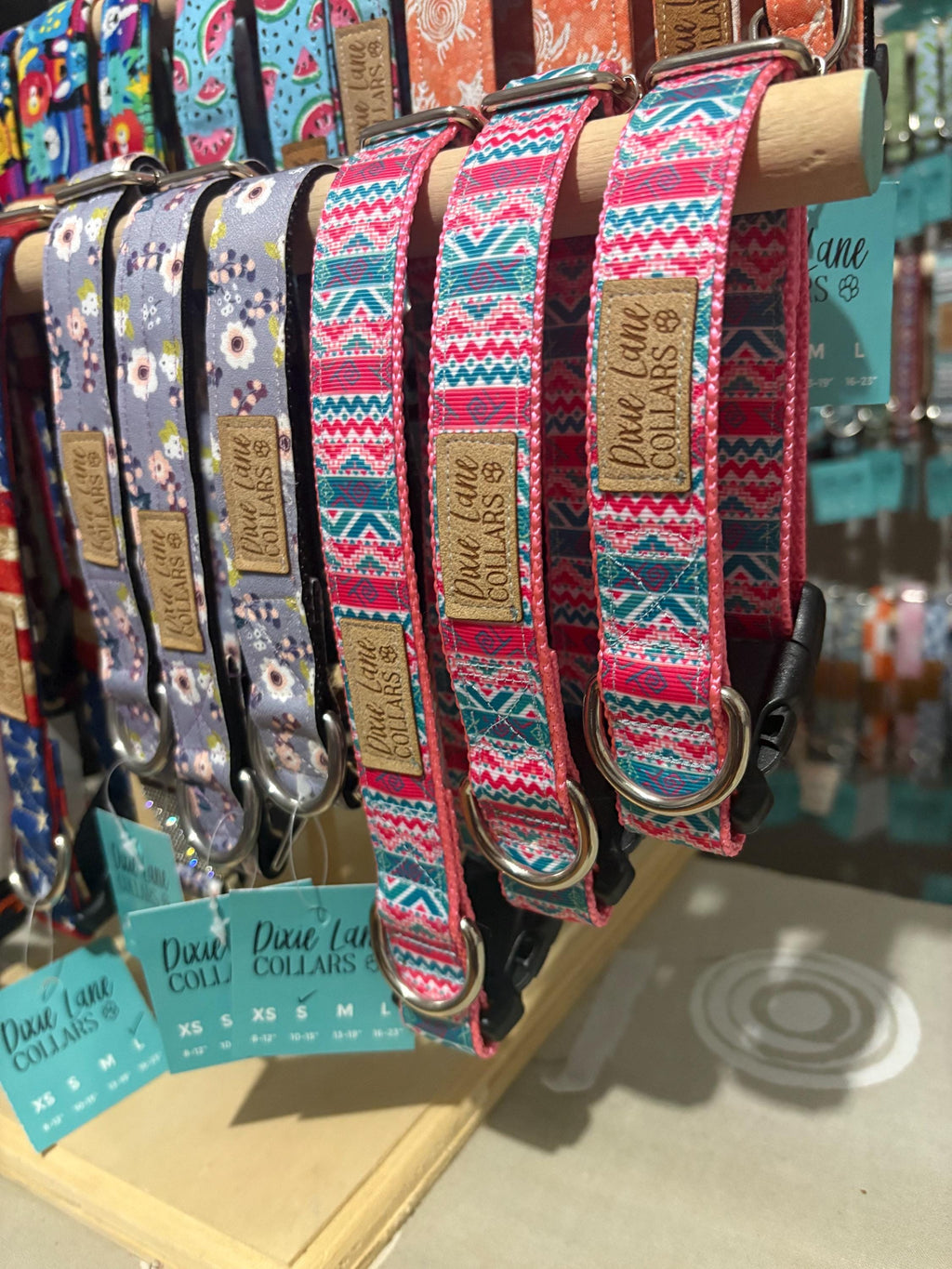 Pink Aztec Ribbon Dog Collar