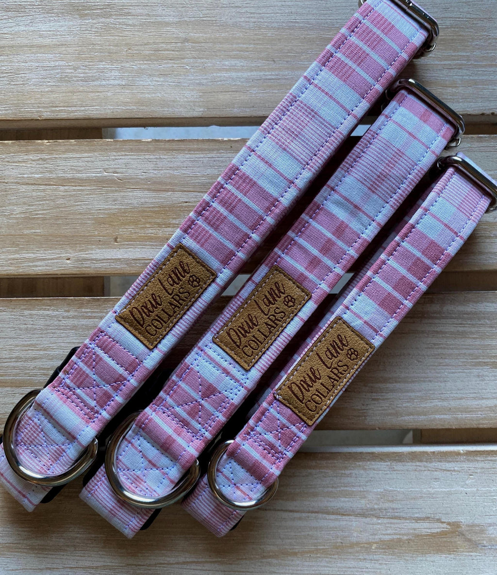 Pink Plaid Dog Collar