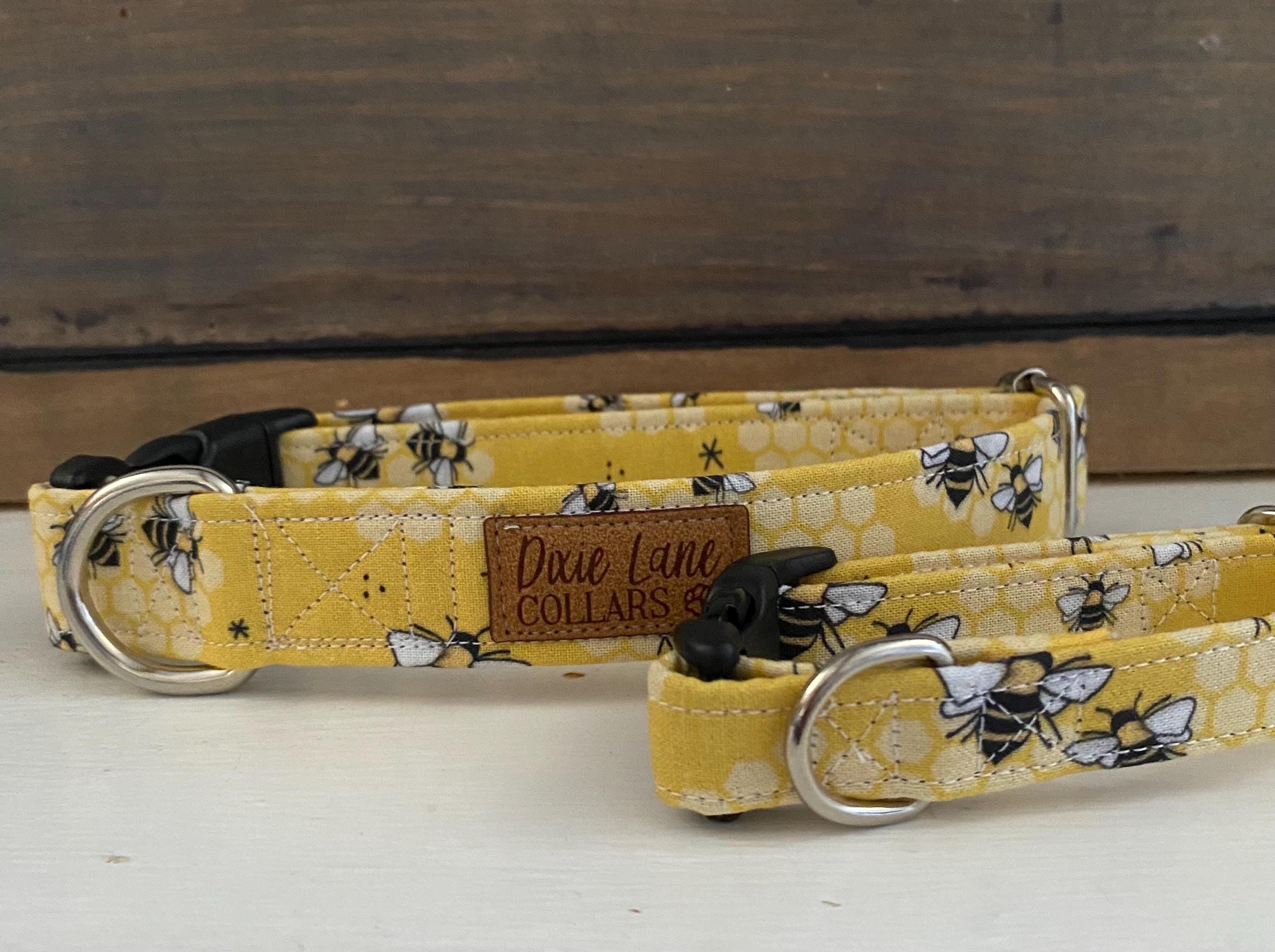 Yellow Honey Bees Dog Collar