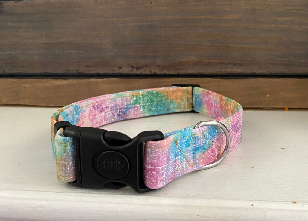 Rainbow Unicorn Tie Dye Dog Collar