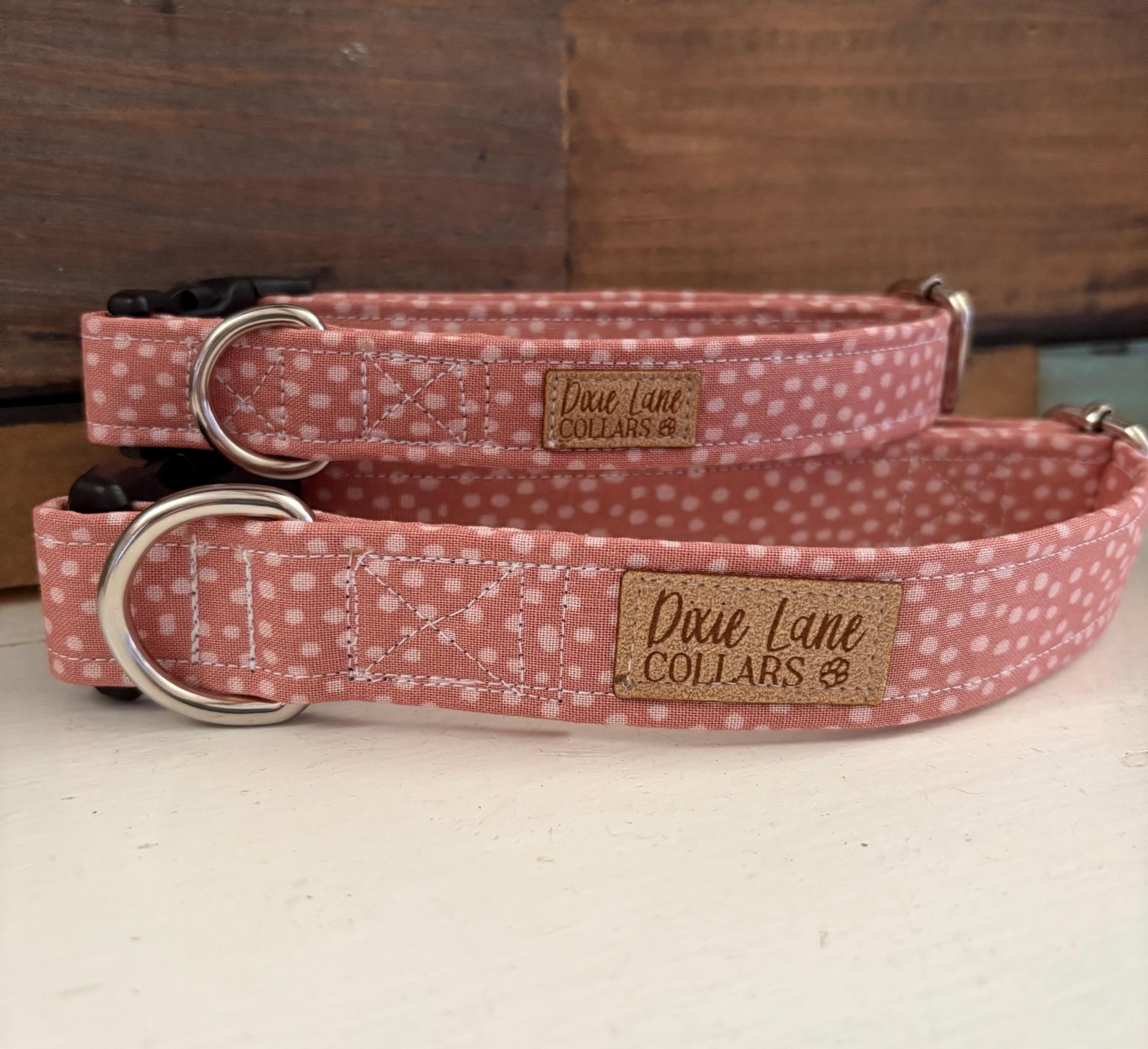 Rose Pink Fawn Polka Dot Dog Collar