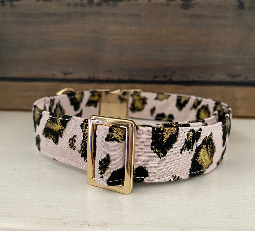 Pink Cheetah Print Dog Collar