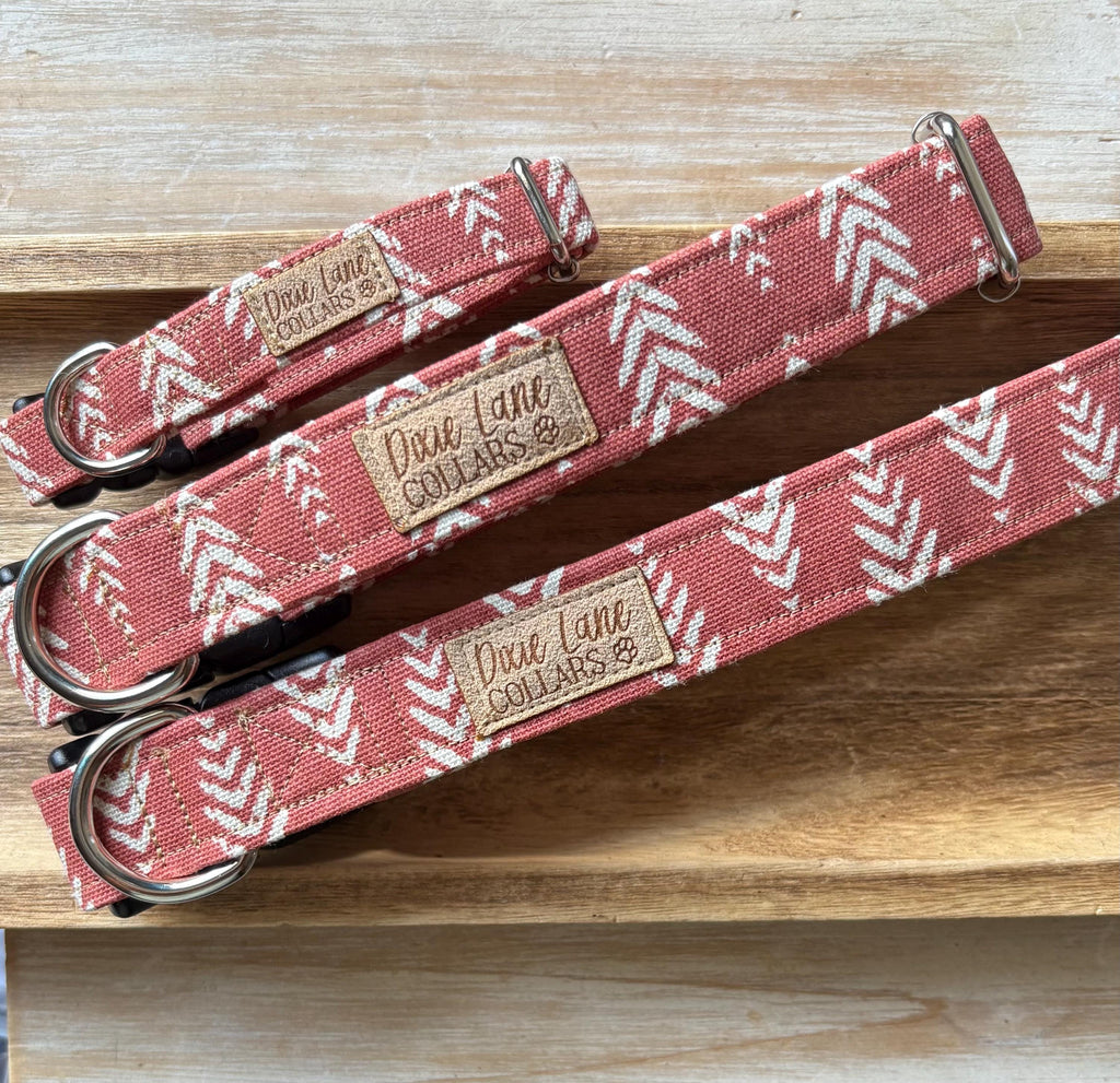 Orange Boho Feathers Dog Collar