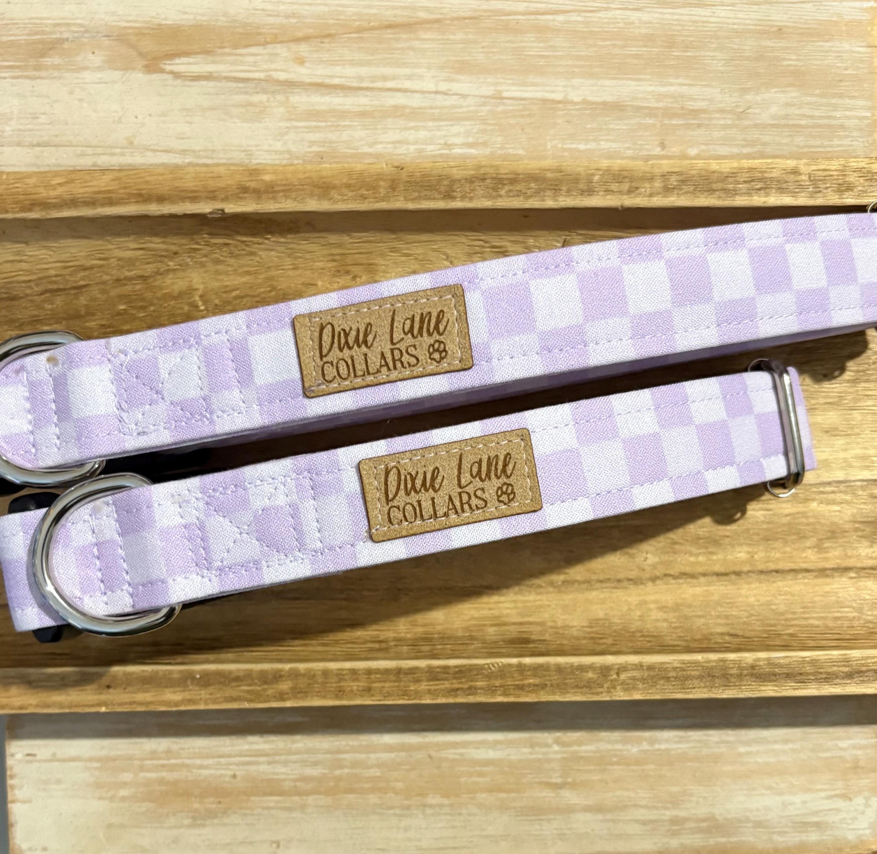 Purple Lavender Checker Dog Colla
