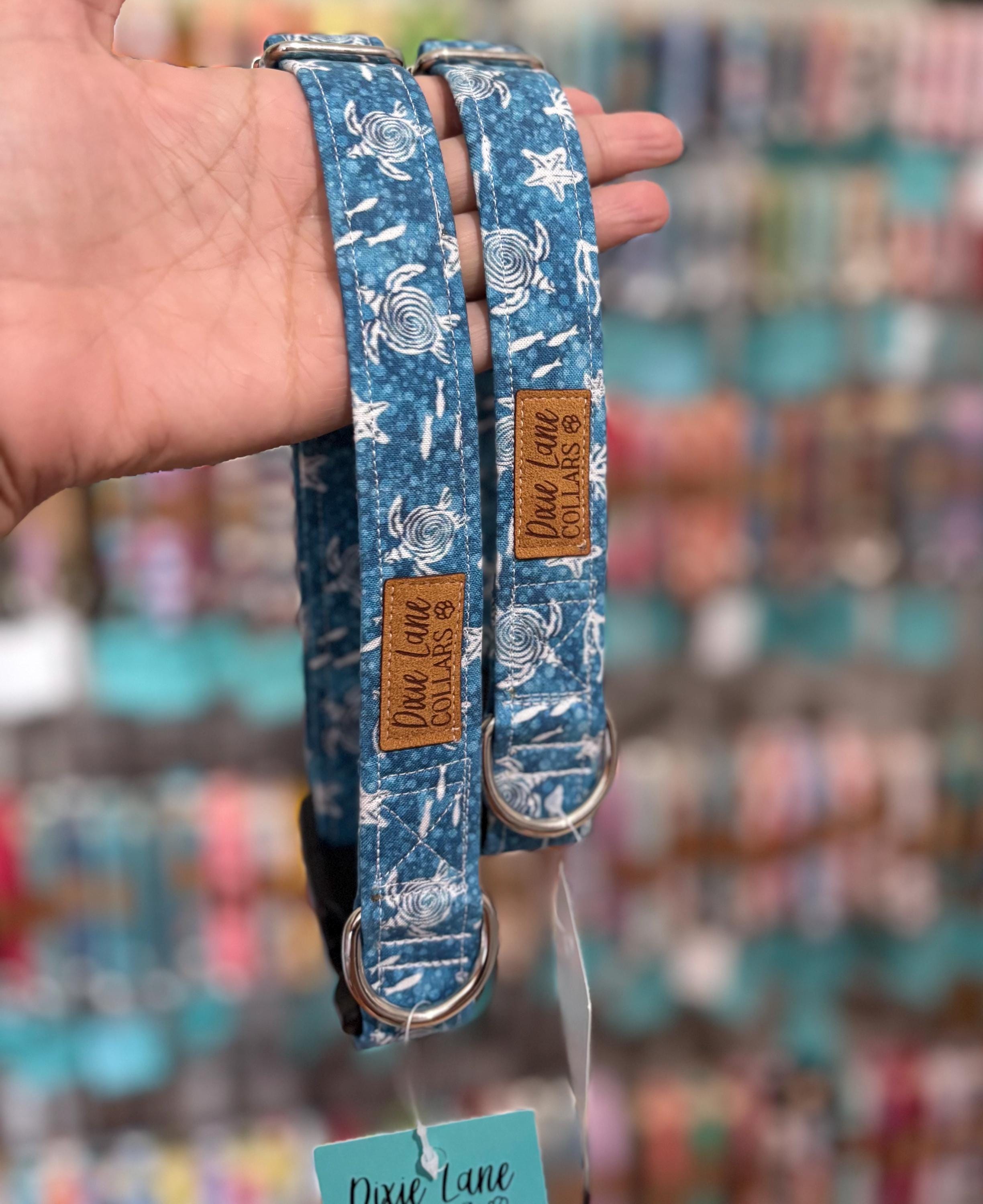 Sea Turtles on Blue Dog Collar