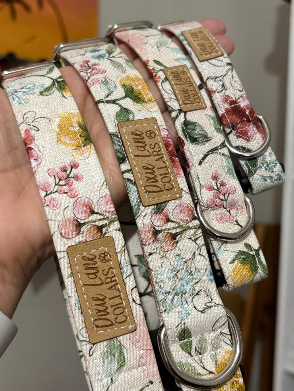 Vintage Floral Fabric Dog Collar