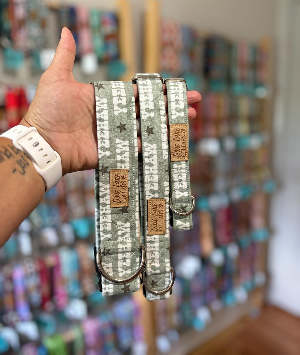 Green Yeehaw Dog Collar