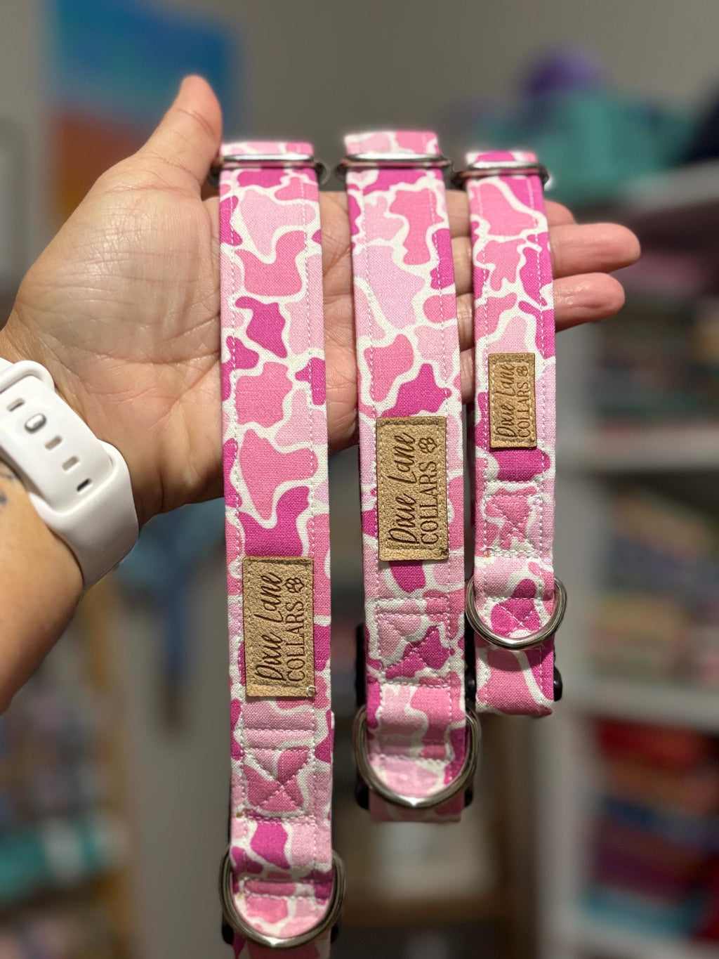 Pink Duck Camo Print Dog Collar