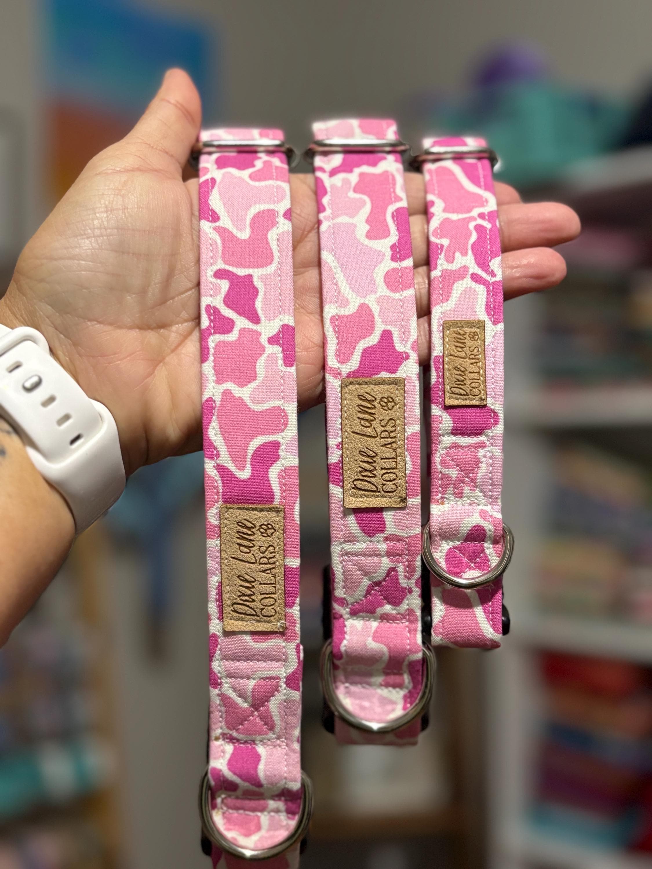 Pink Duck Camo Print Dog Collar