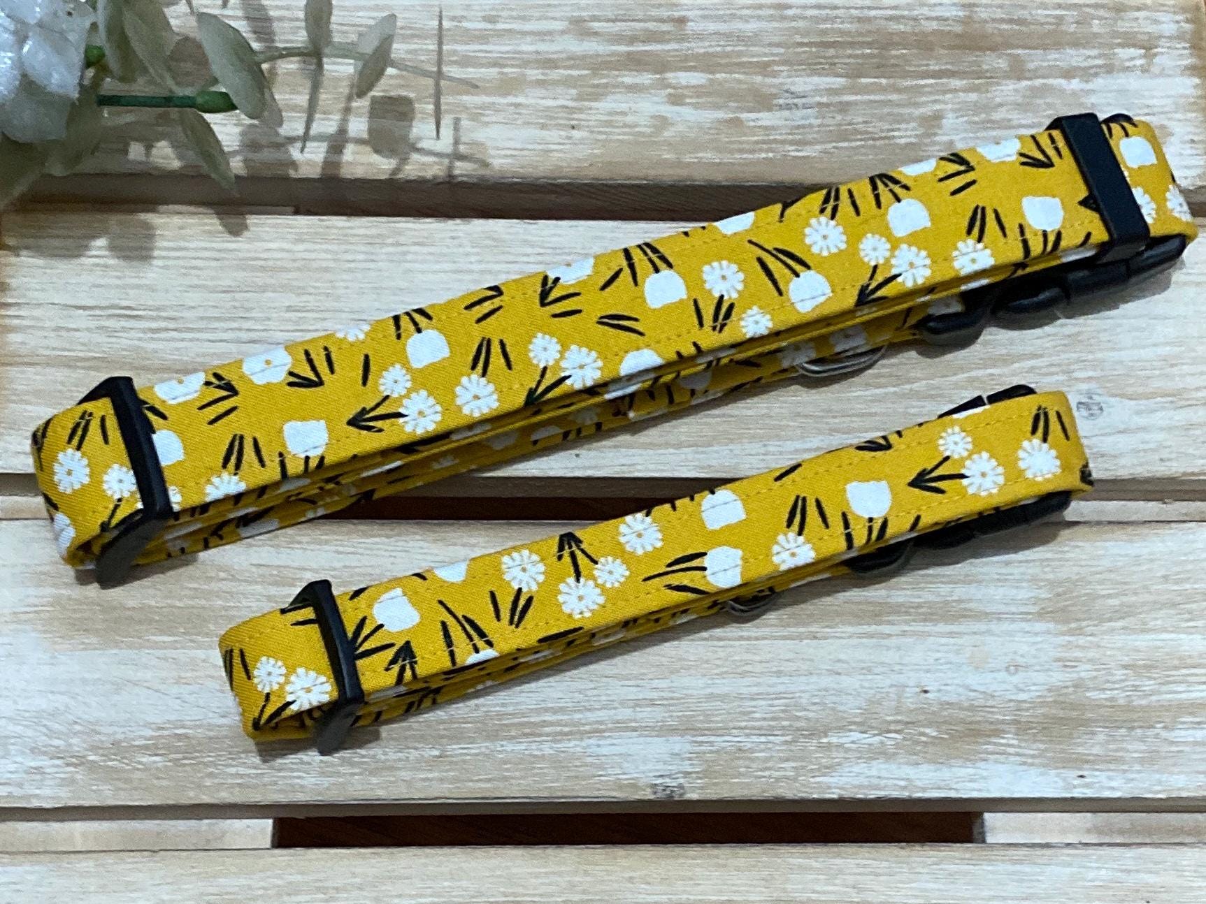Yellow Floral Dog Collar