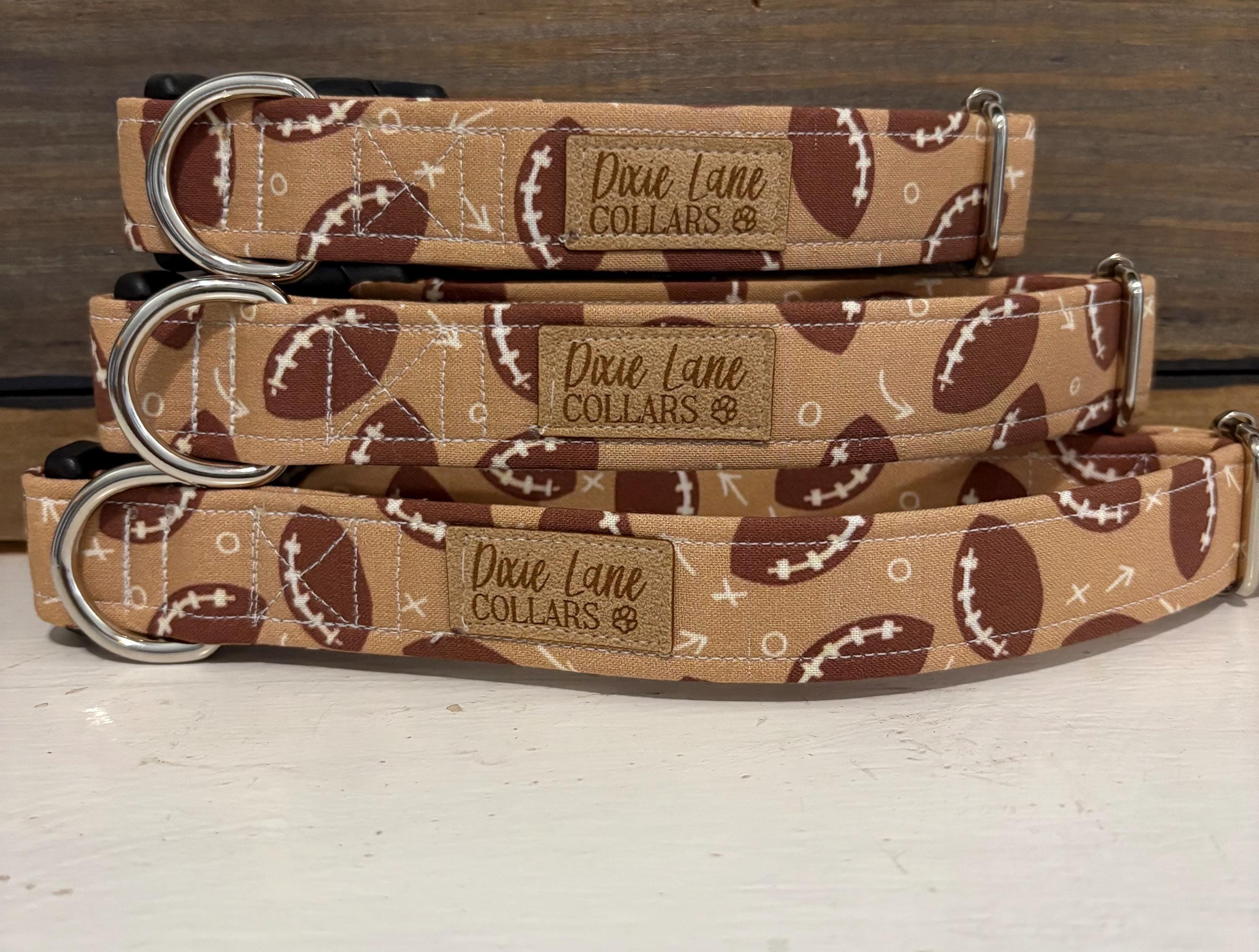 Footballs Fabric Dog Collar