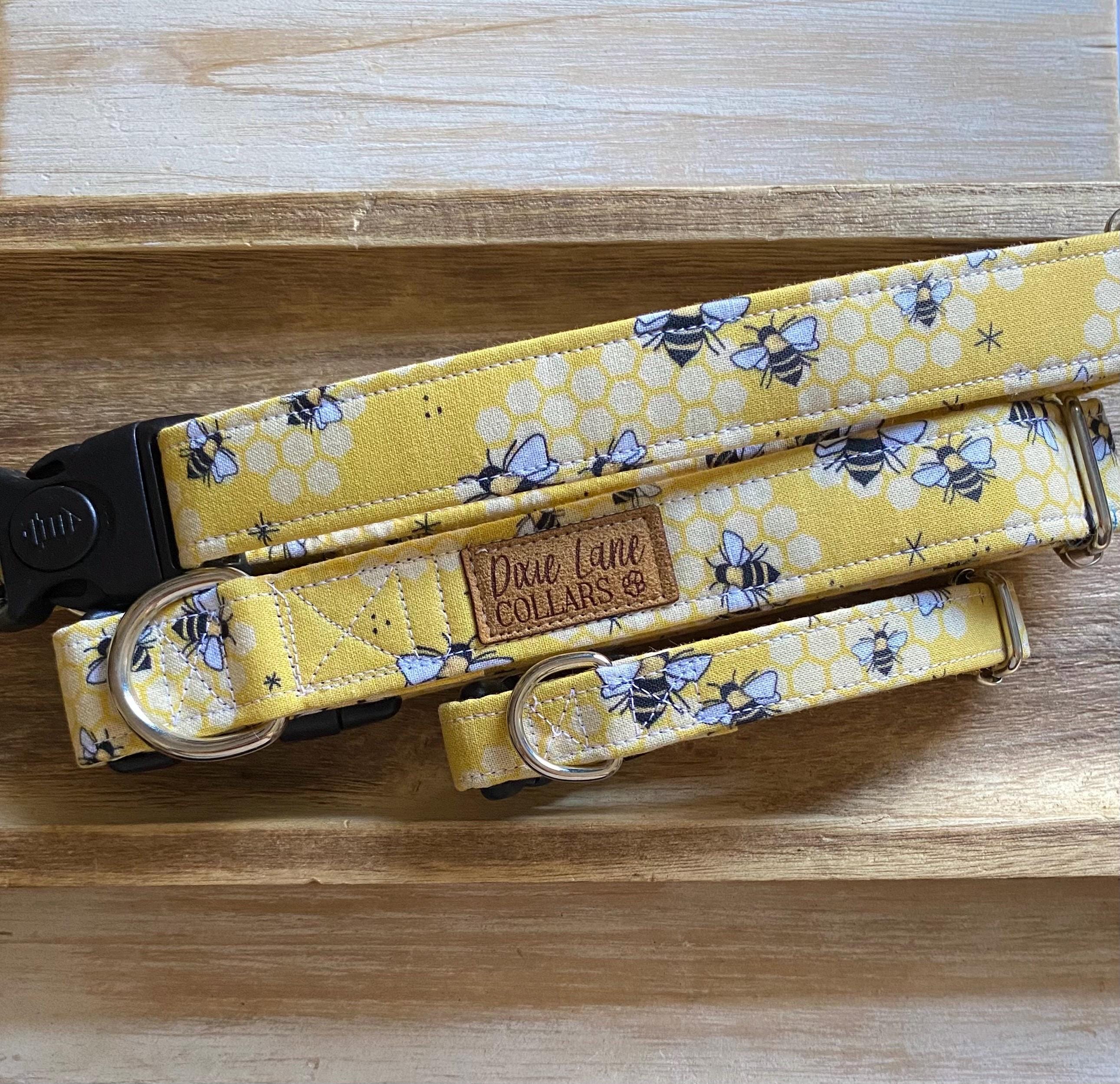 Yellow Honey Bees Dog Collar