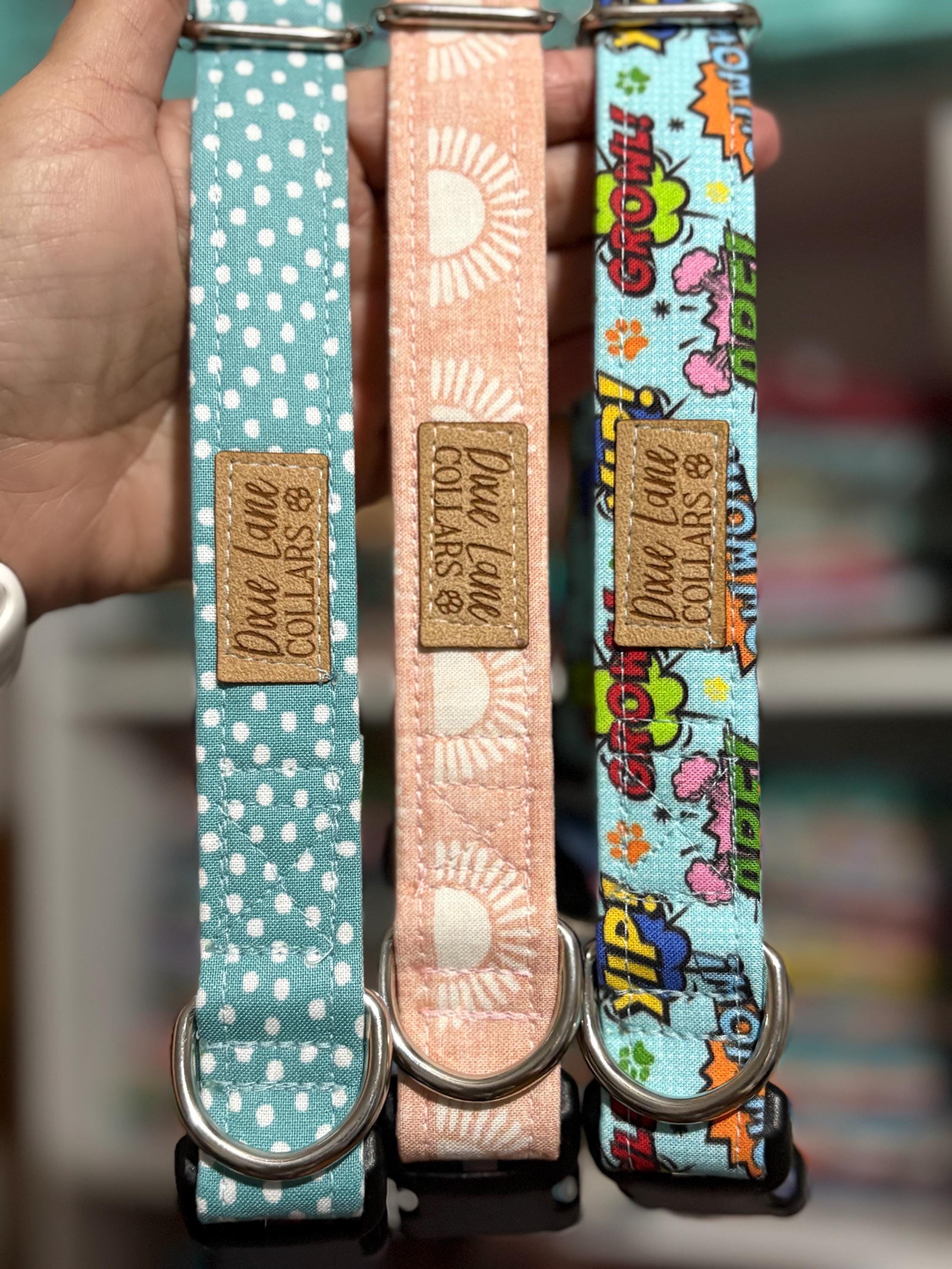 Teal Fawn Polka Dot Print Dog Collar