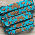 Teal and Orange Butterflies Dog Collar