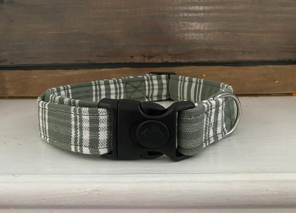 Green Plaid Dog Collar