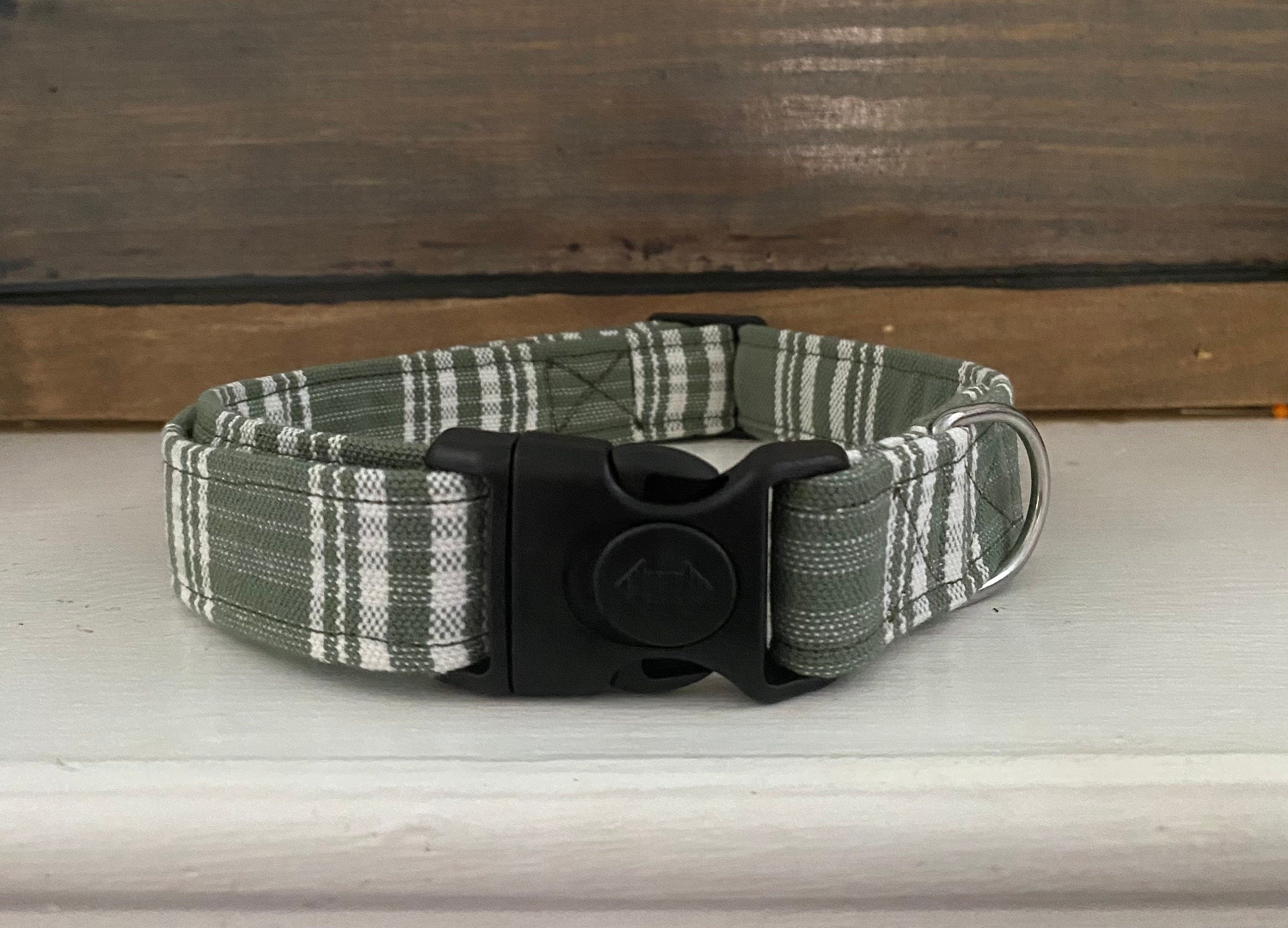 Green Plaid Dog Collar