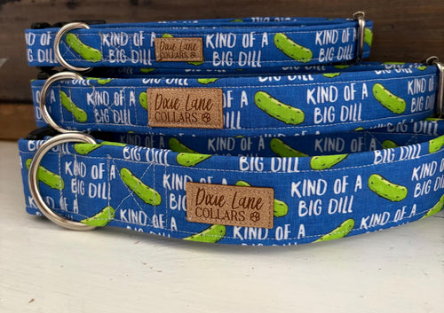 Blue Dill Pickles Dog Collar