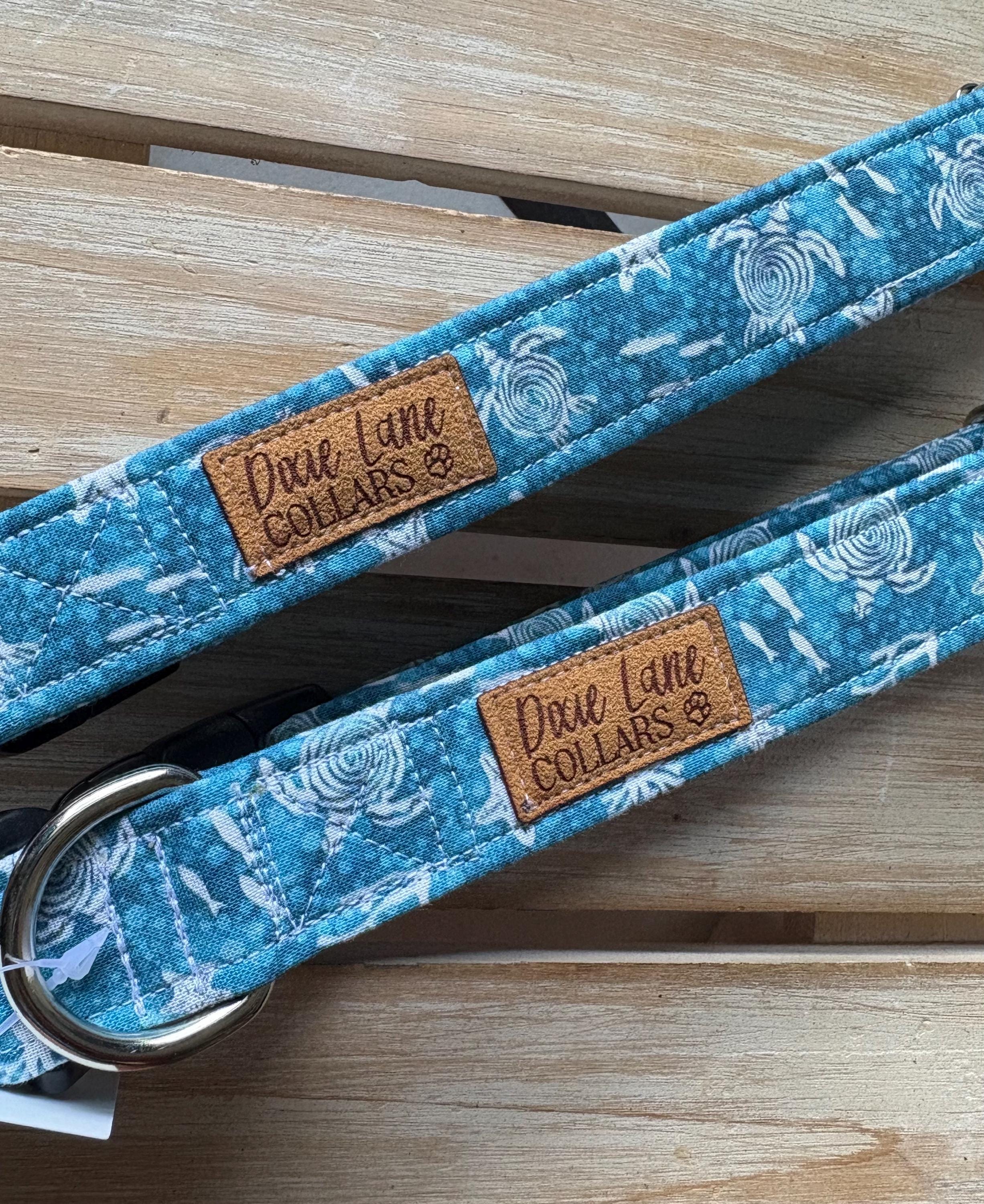 Sea Turtles on Blue Dog Collar