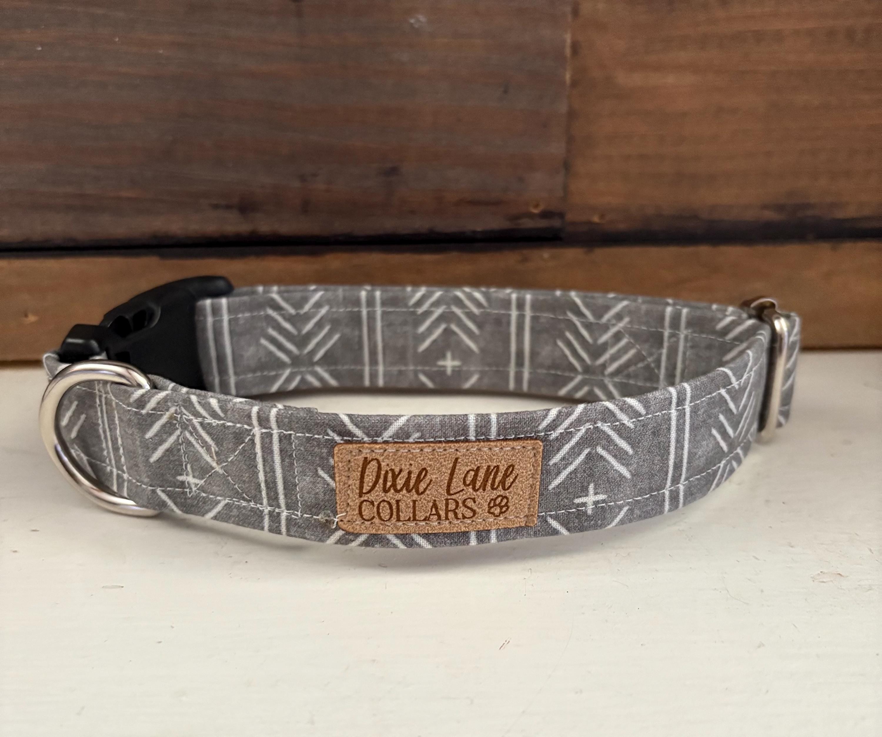 Gray Boho Chevron Print Dog Collar