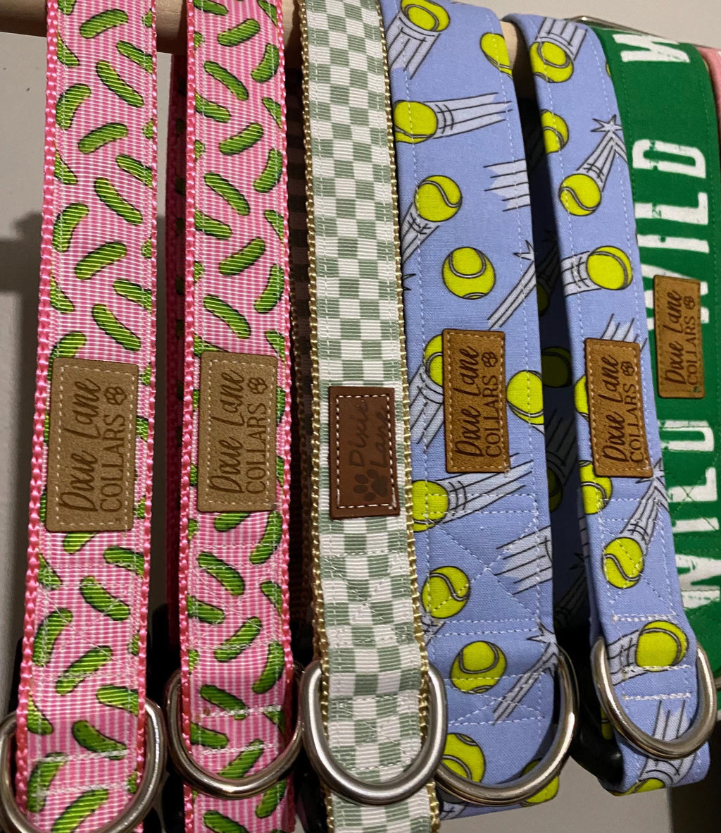Pink Striped Pickles Dog Collar