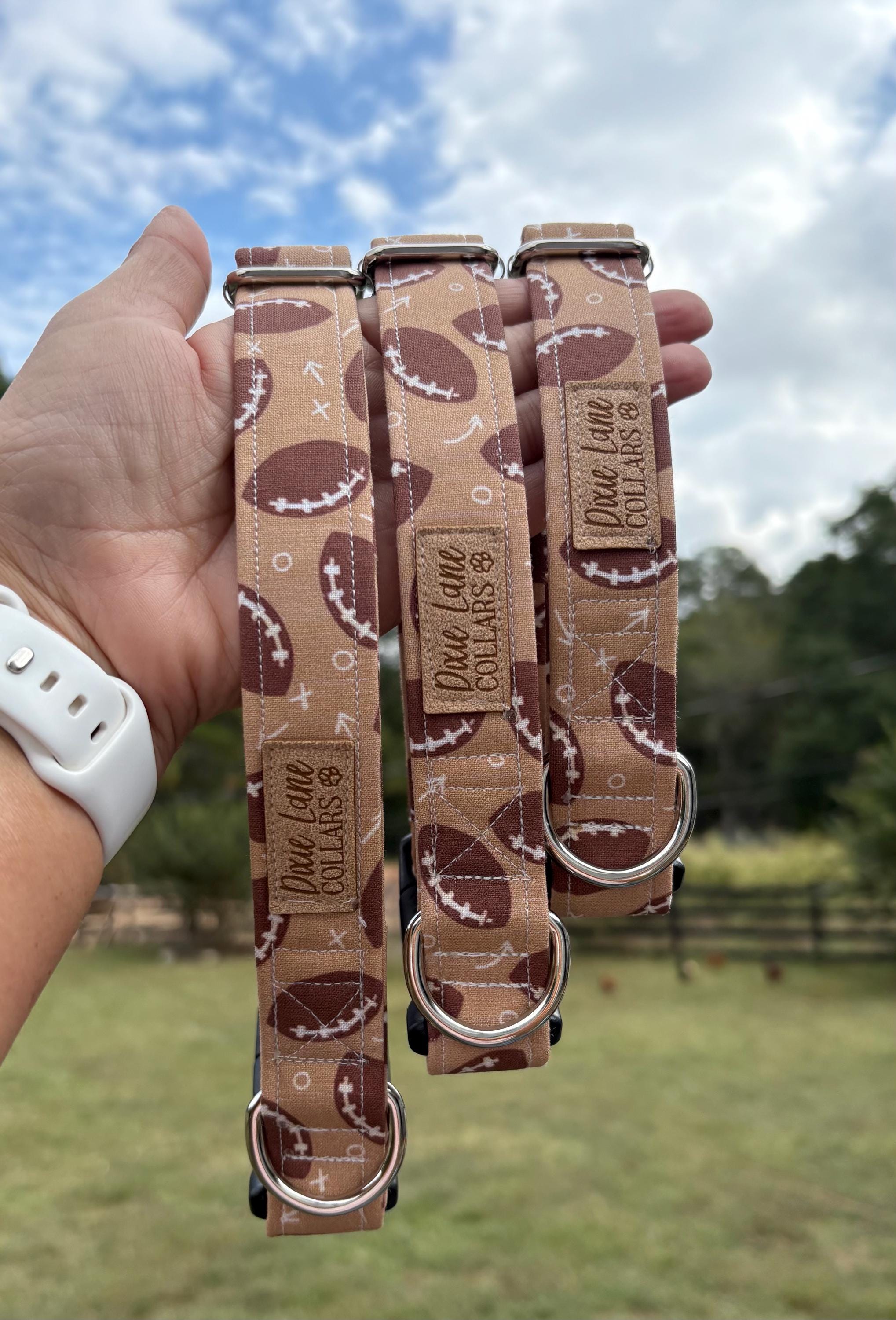 Footballs Fabric Dog Collar