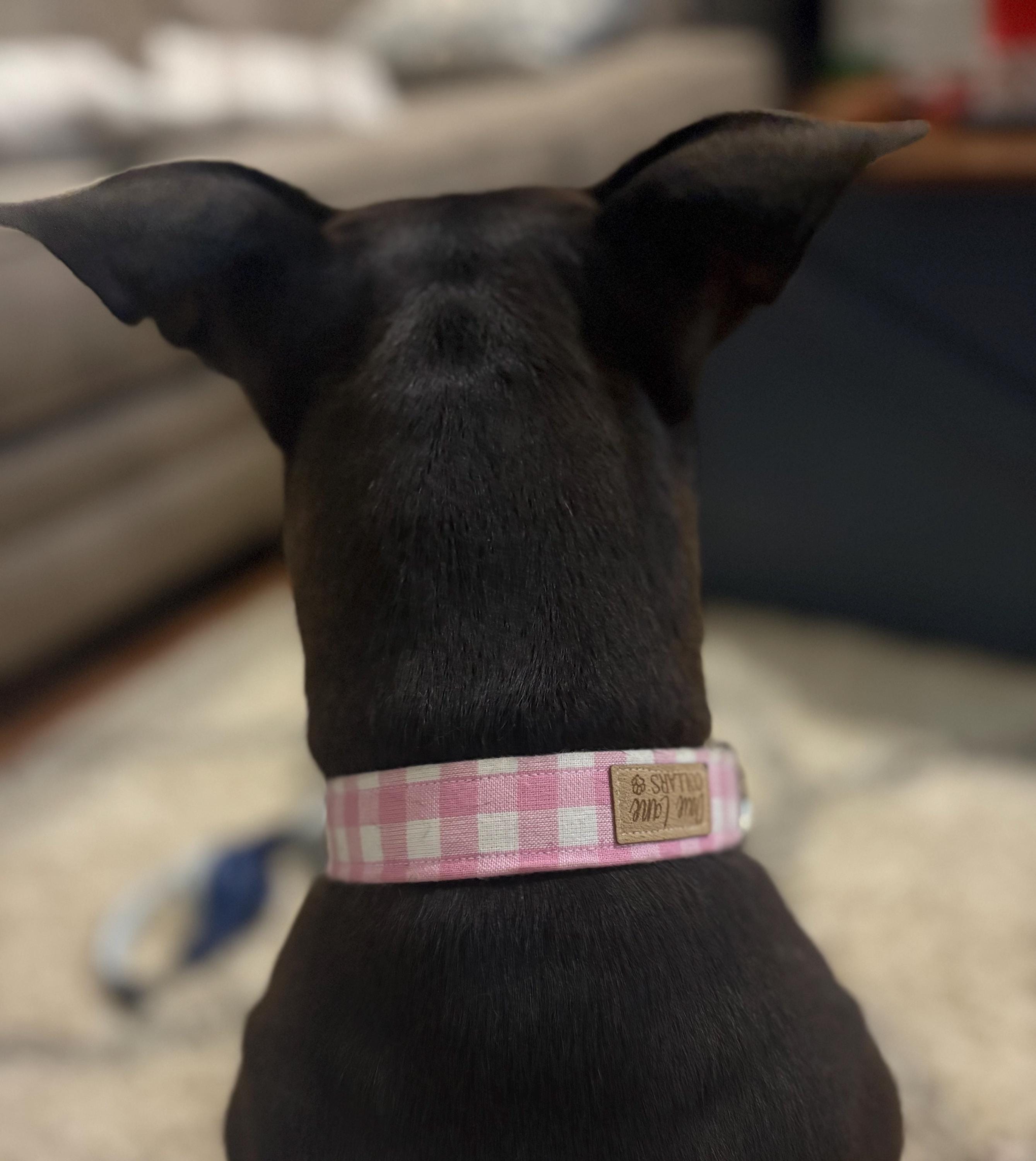Pink Plaid Dog Collar