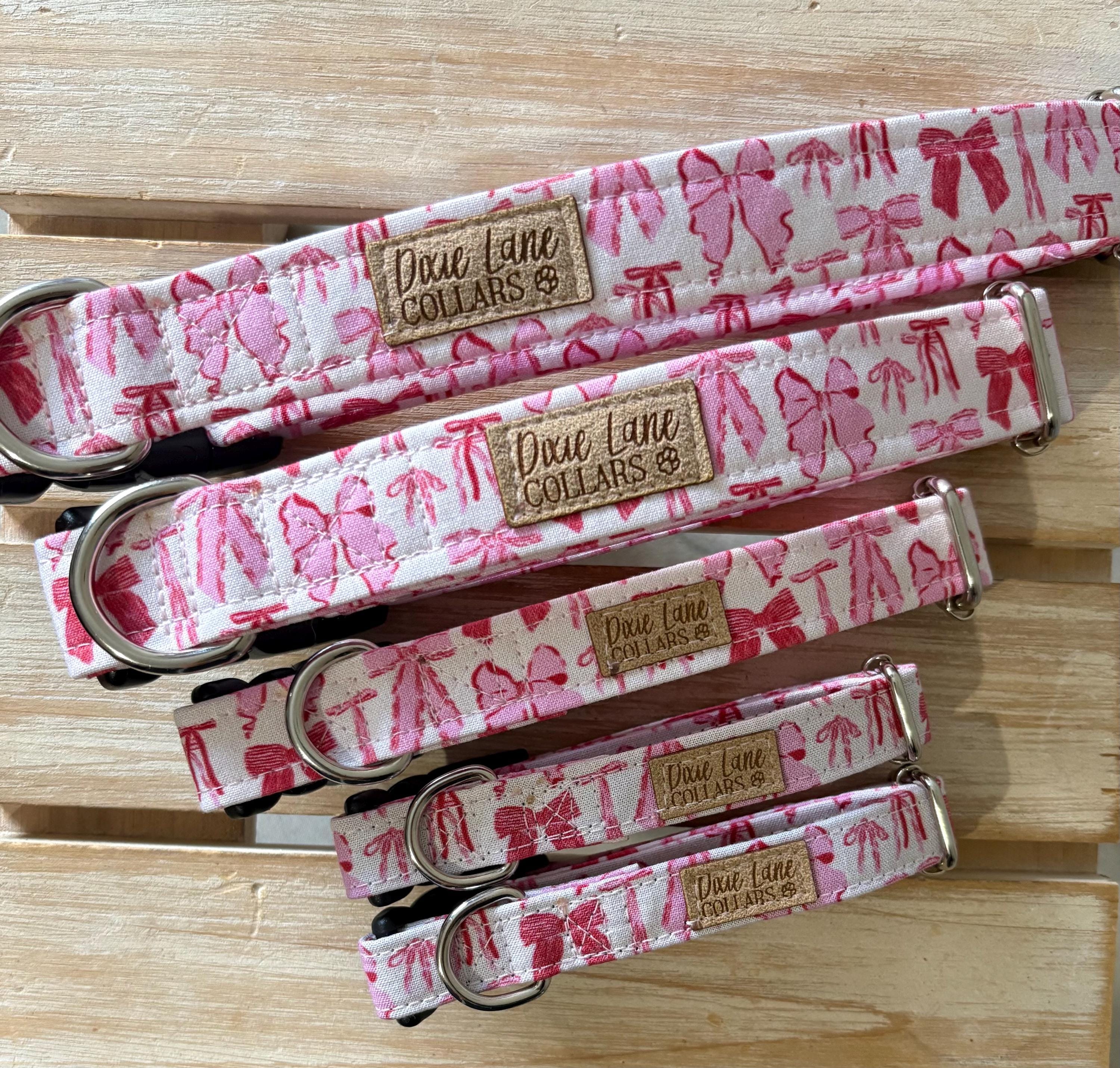 Pink Coquette Bows Dog Collar