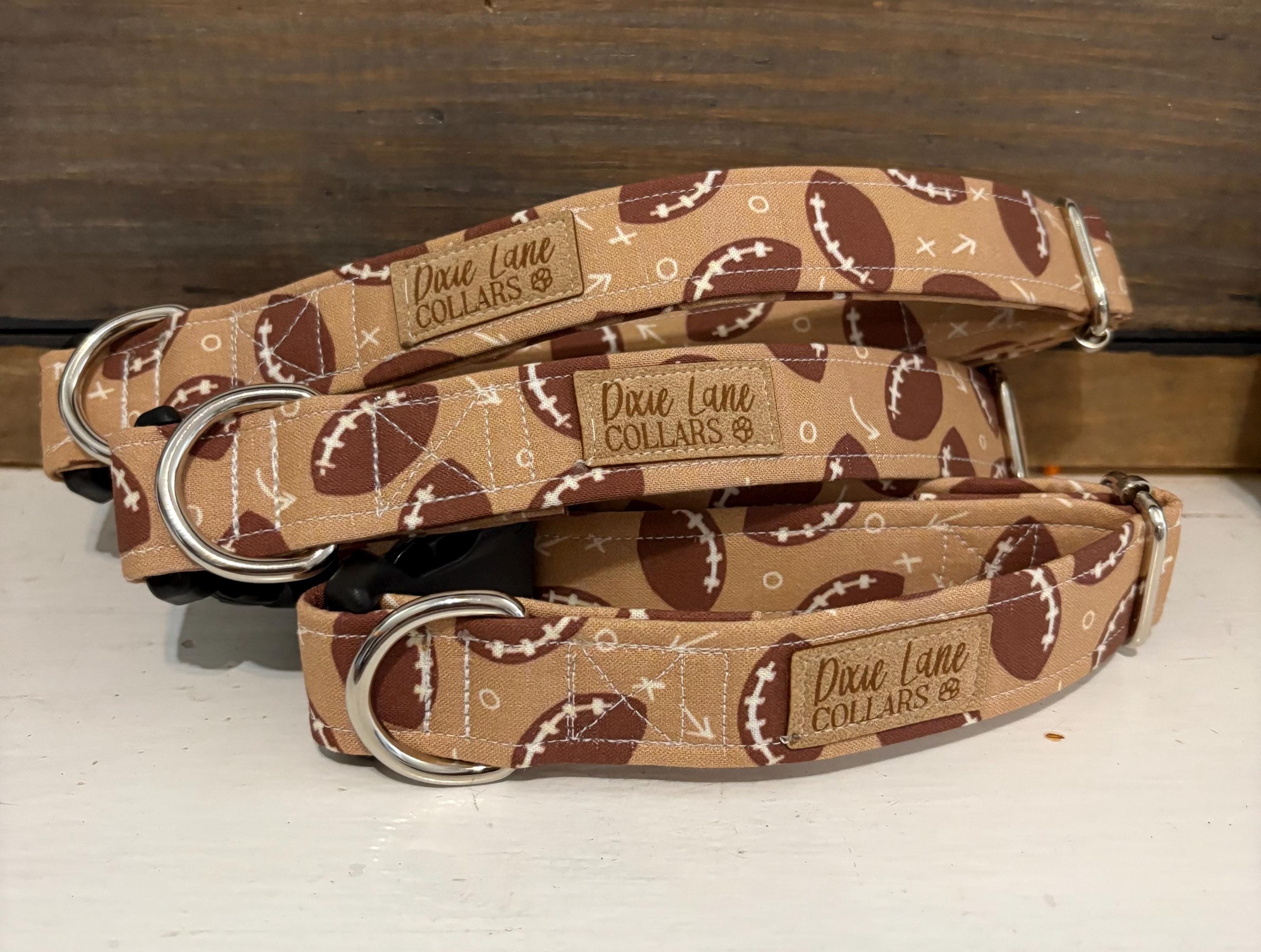 Footballs Fabric Dog Collar