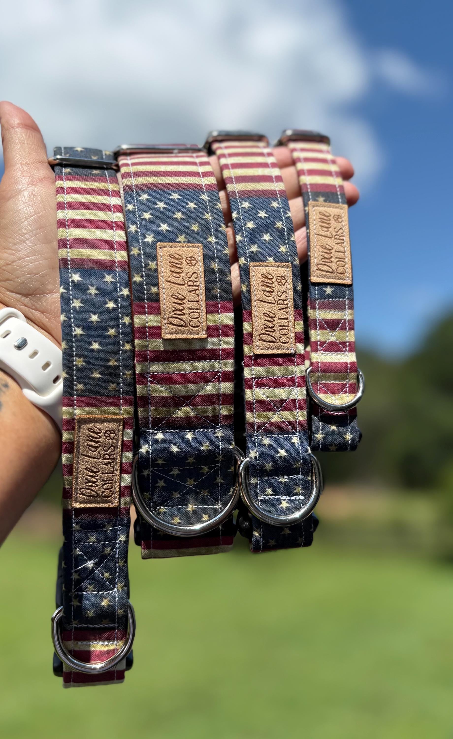 Distressed American Flag Dog Collar