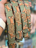 Green Dog Bone Collar