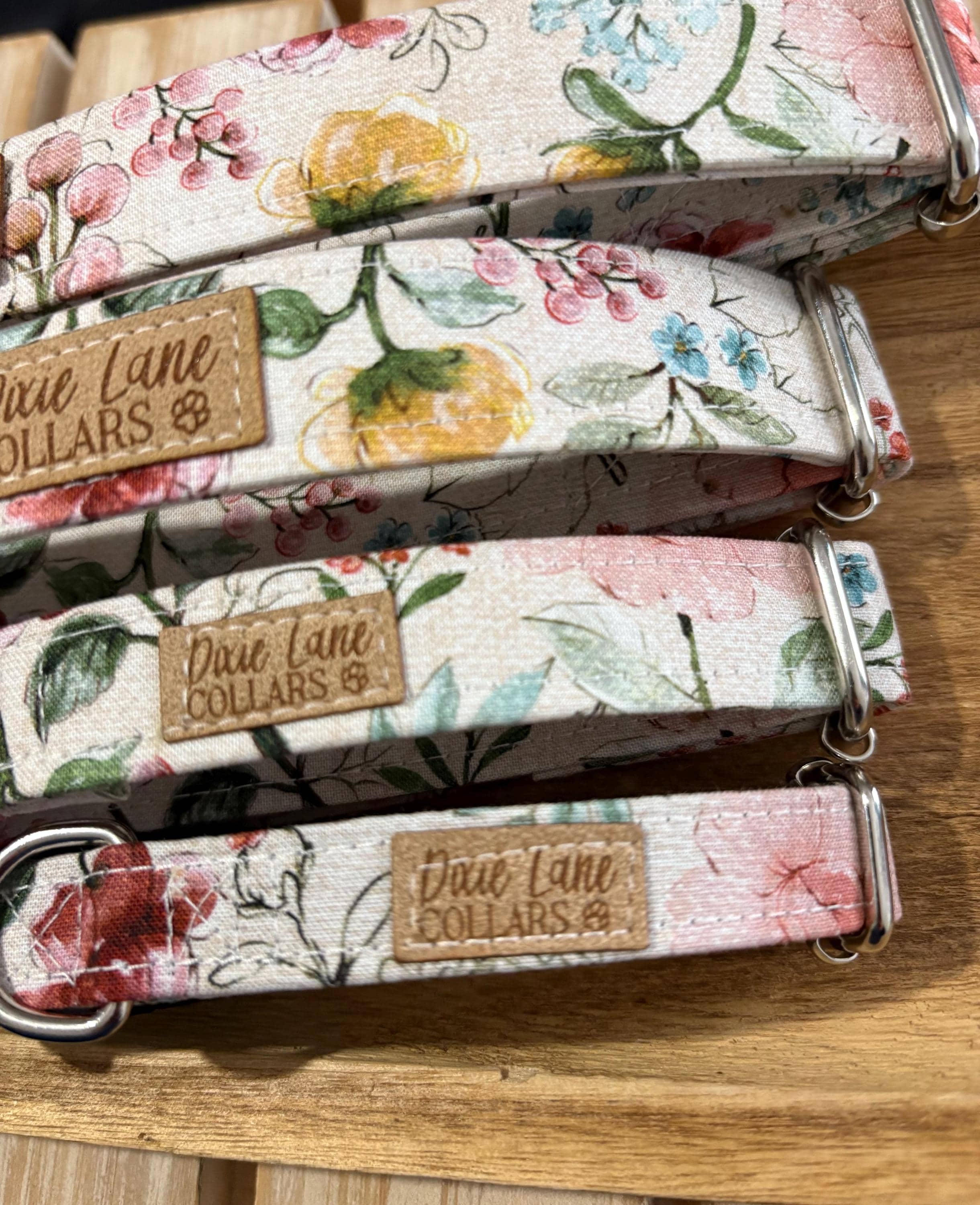 Vintage Floral Fabric Dog Collar