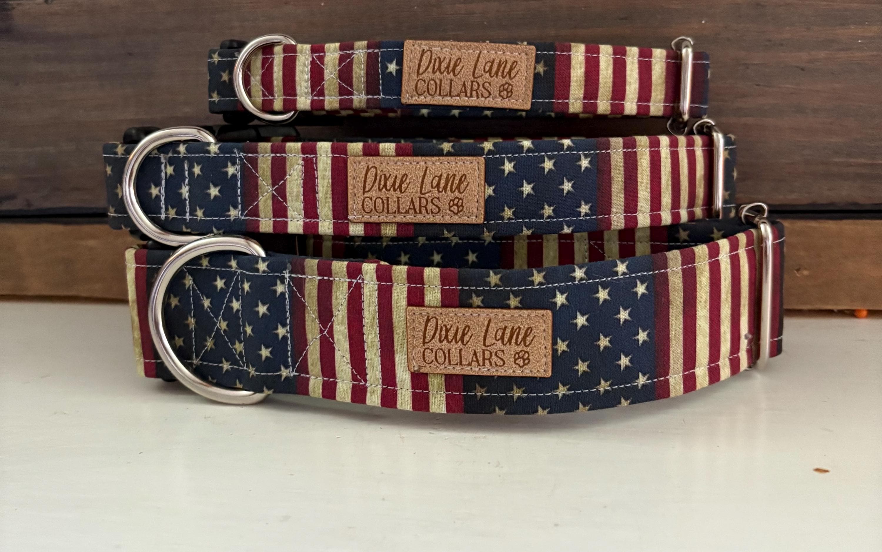 Distressed American Flag Dog Collar