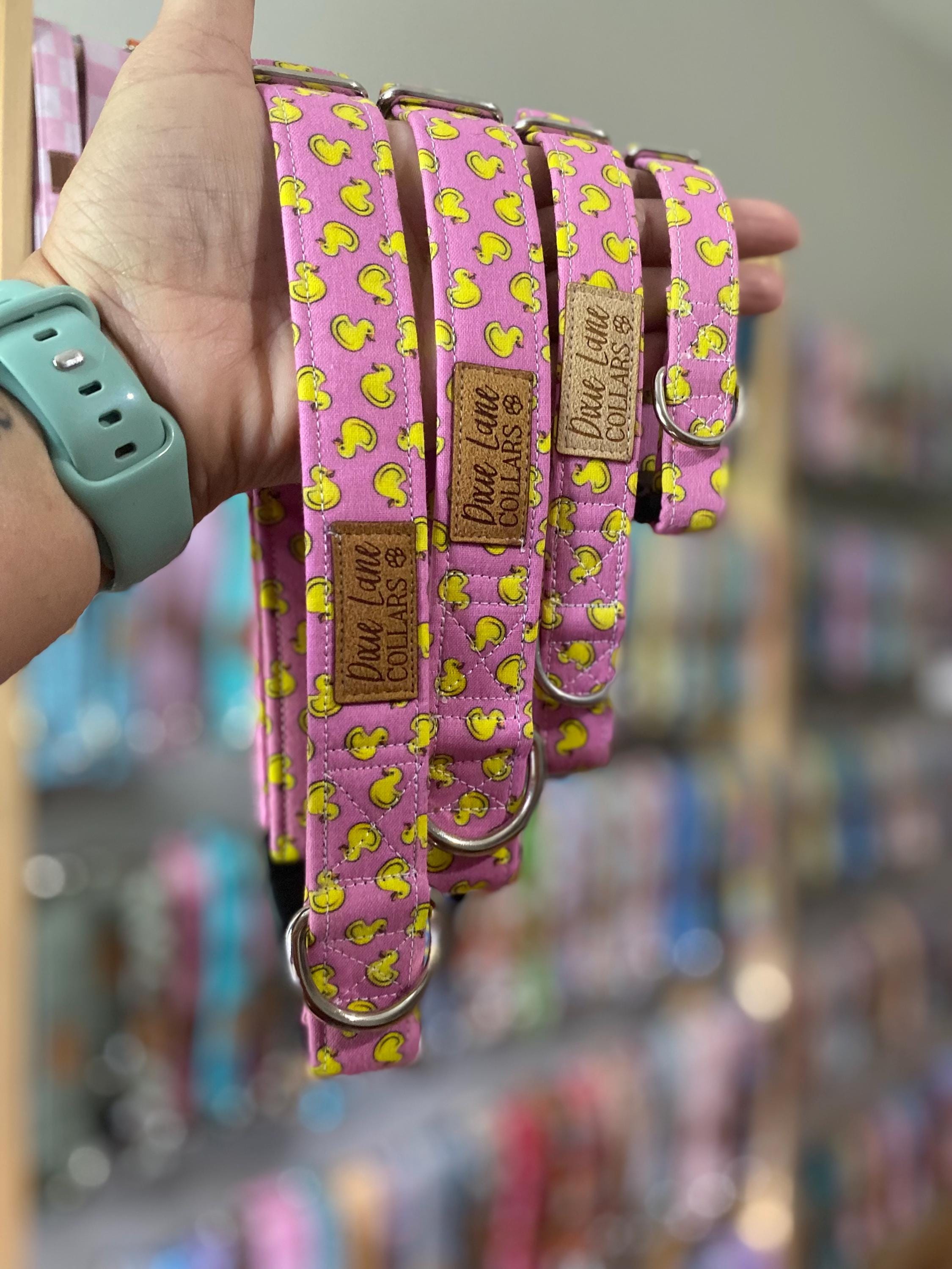 Pink Rubber Ducks Dog Collar