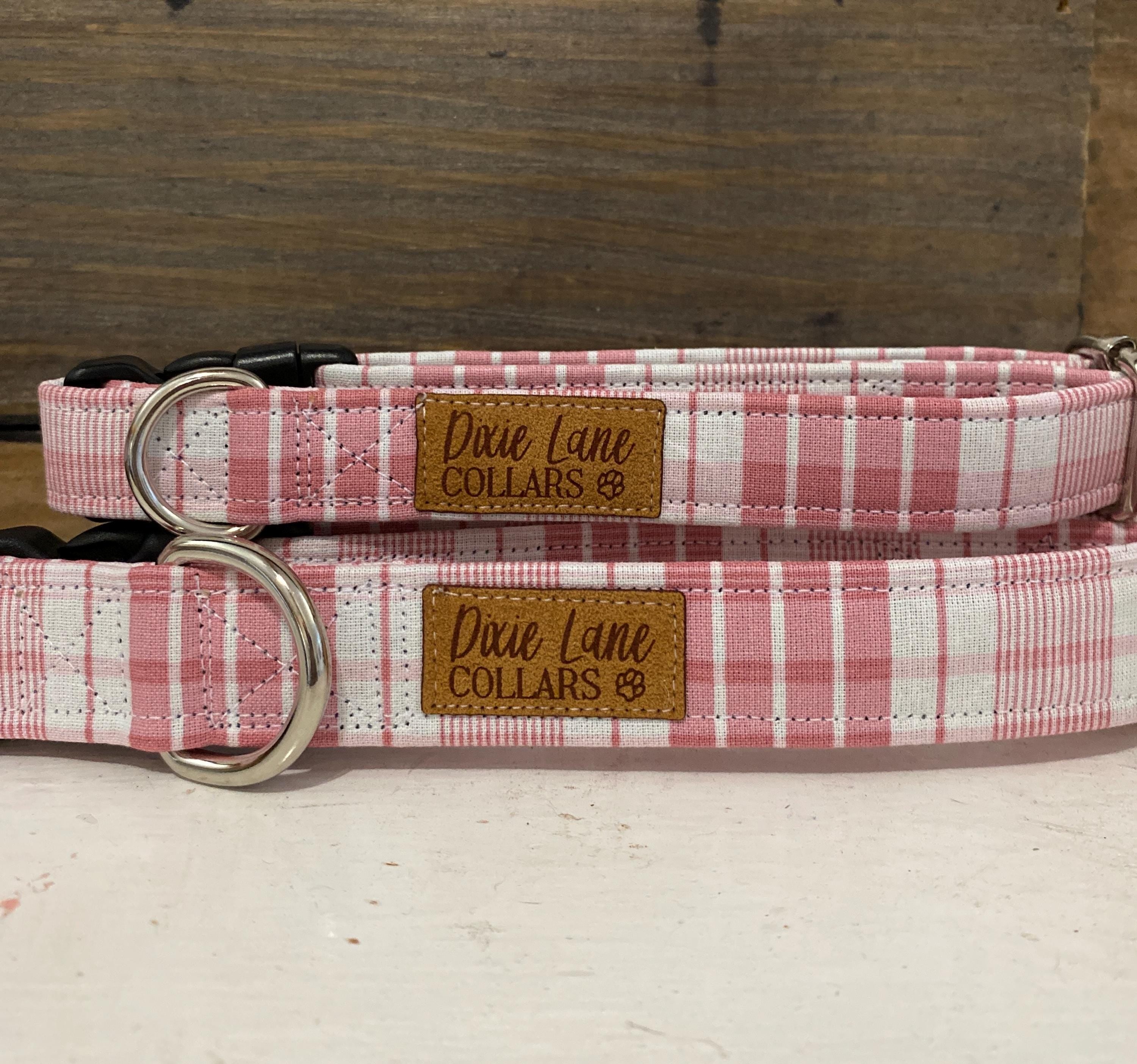 Pink Plaid Dog Collar