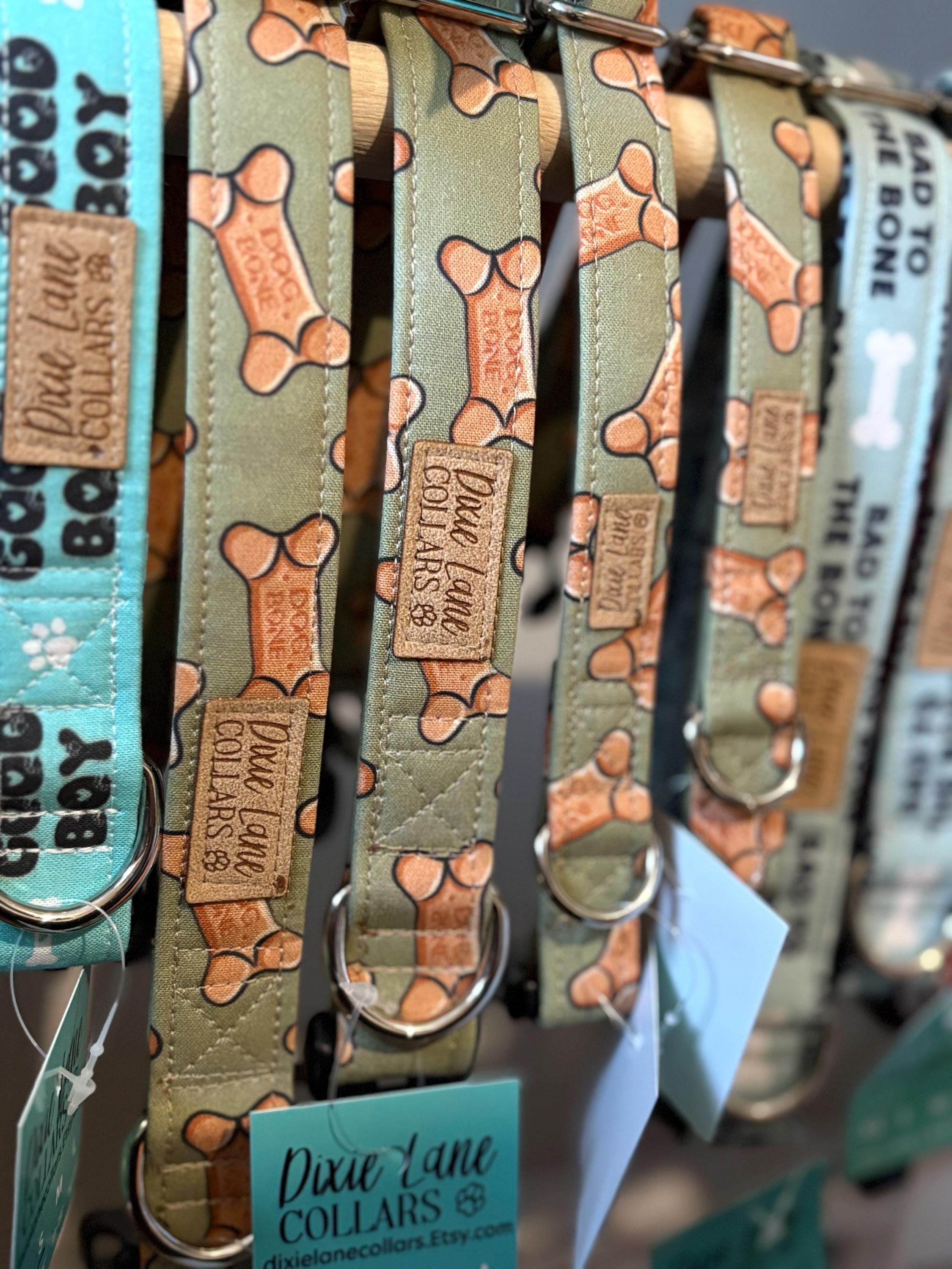 Green Dog Bone Collar